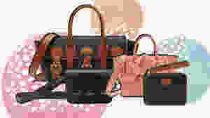 A collage of bags from the Mulberry x Acne Studios collection