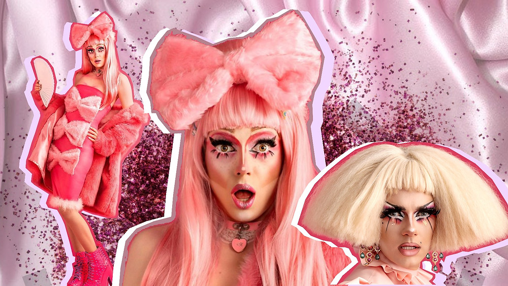 Scaredy Kat and Crystal, competing on RuPaul's Drag Race Uk