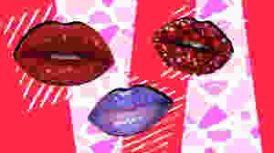 Left: Glitter Lips, Middle: Iridescent Lips, Right: Rhinestone Lips