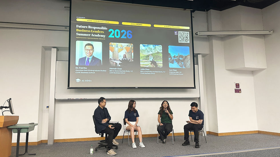 Dr. Fred Ku Kei-tat, Associate Dean (Undergraduate Studies) at CUHK Business School engaged with participants and shared higher education perspectives.