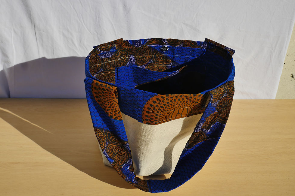 Miniature : Grand Sac Toile et Wax