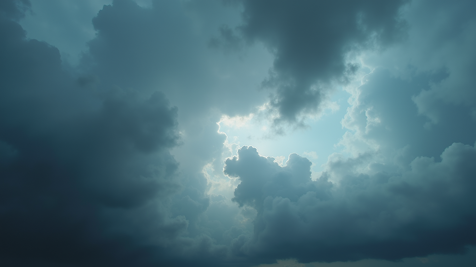 Close-up view of a dark, cloudy sky