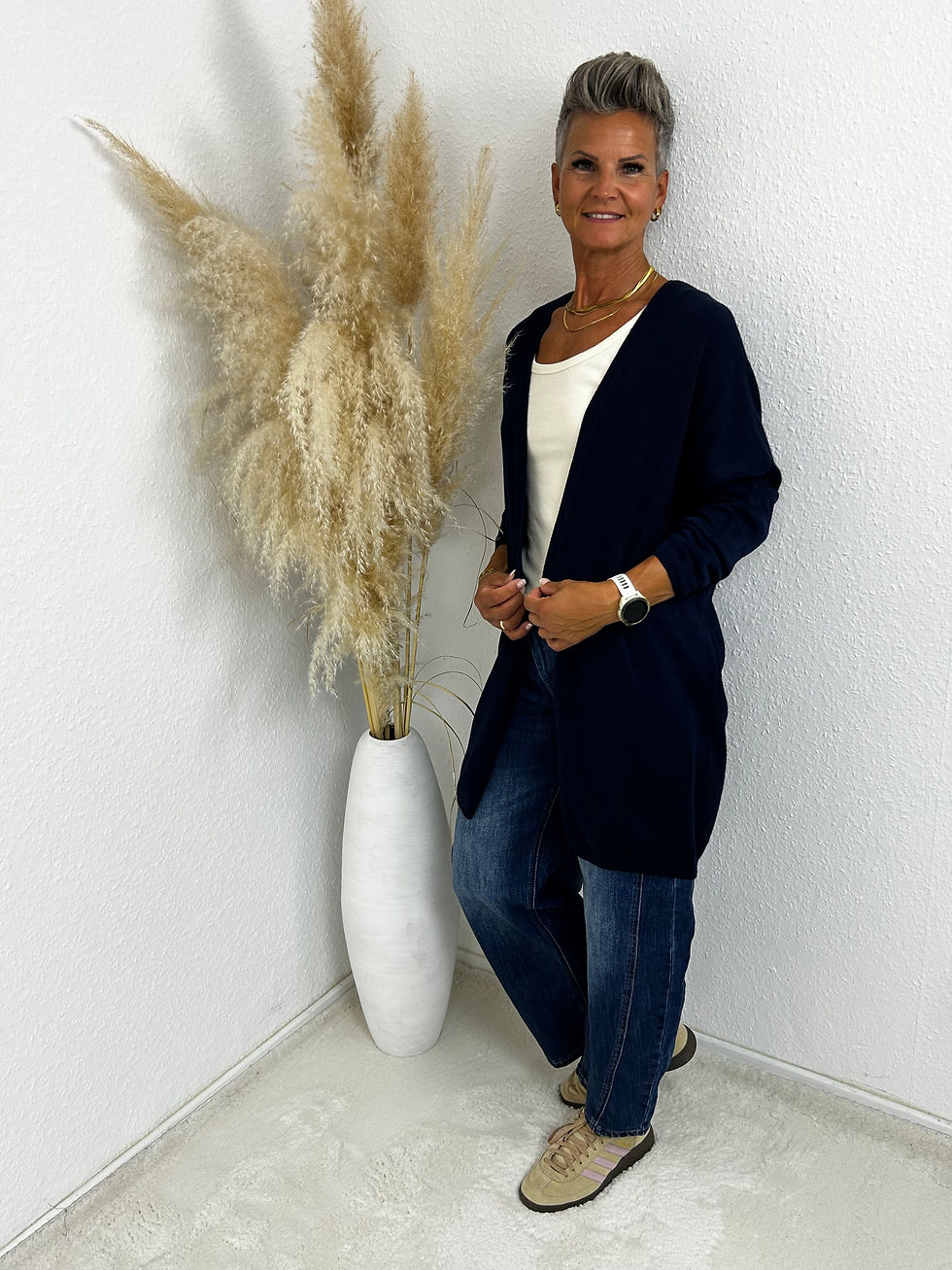 Miniaturbild: Over Size Feinstrickjacke "Nicole" dunkelblau