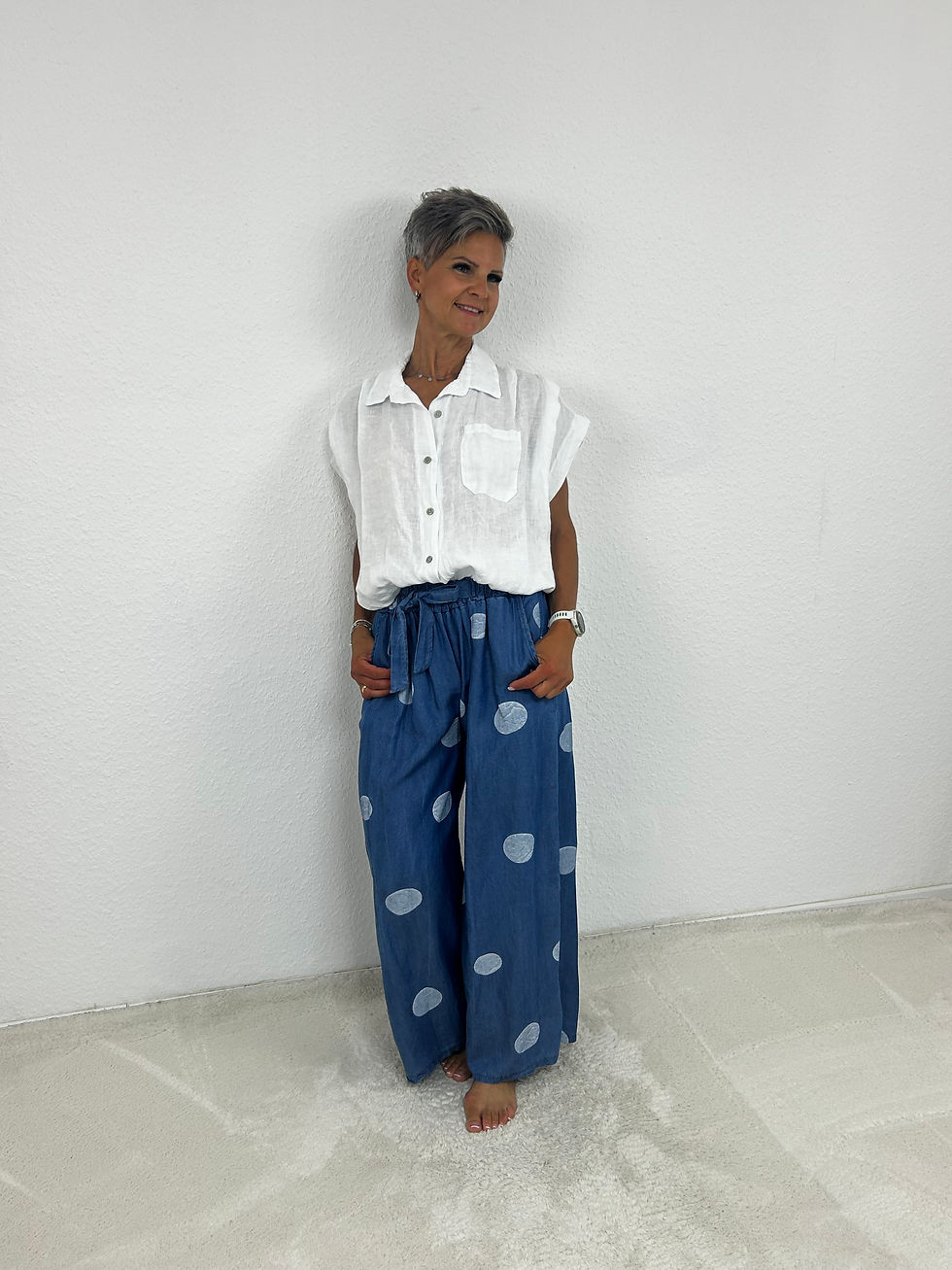 Miniaturbild: Sommerliche - Leinen Ballon Bluse "Vera“ 