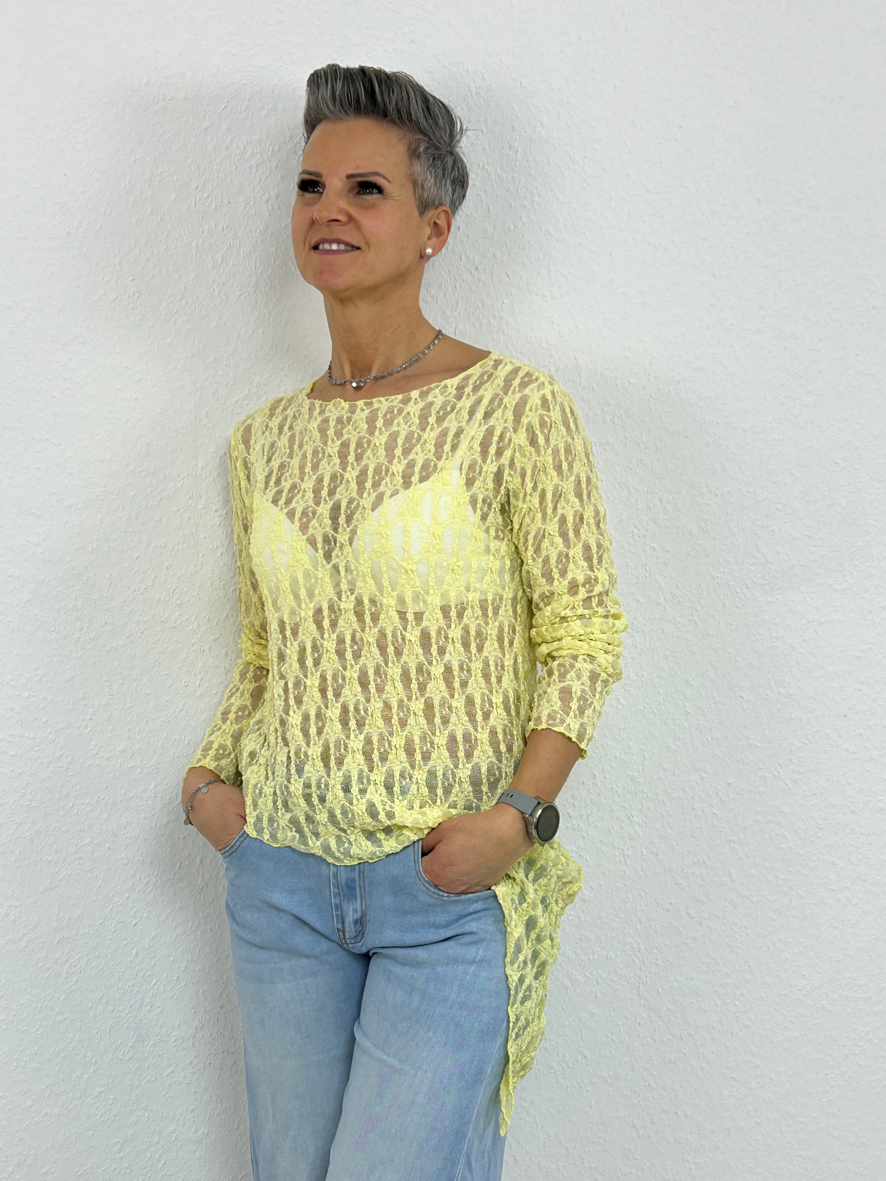 Spitzen-Shirt "Pina" zartes gelb