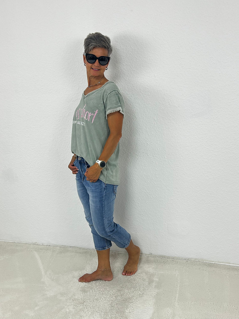 Miniaturbild: T-Shirt "Lazy" hellesoliv