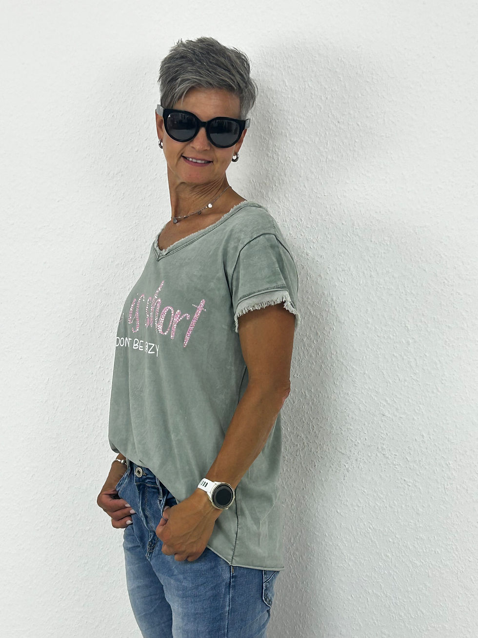 Miniaturbild: T-Shirt "Lazy" hellesoliv