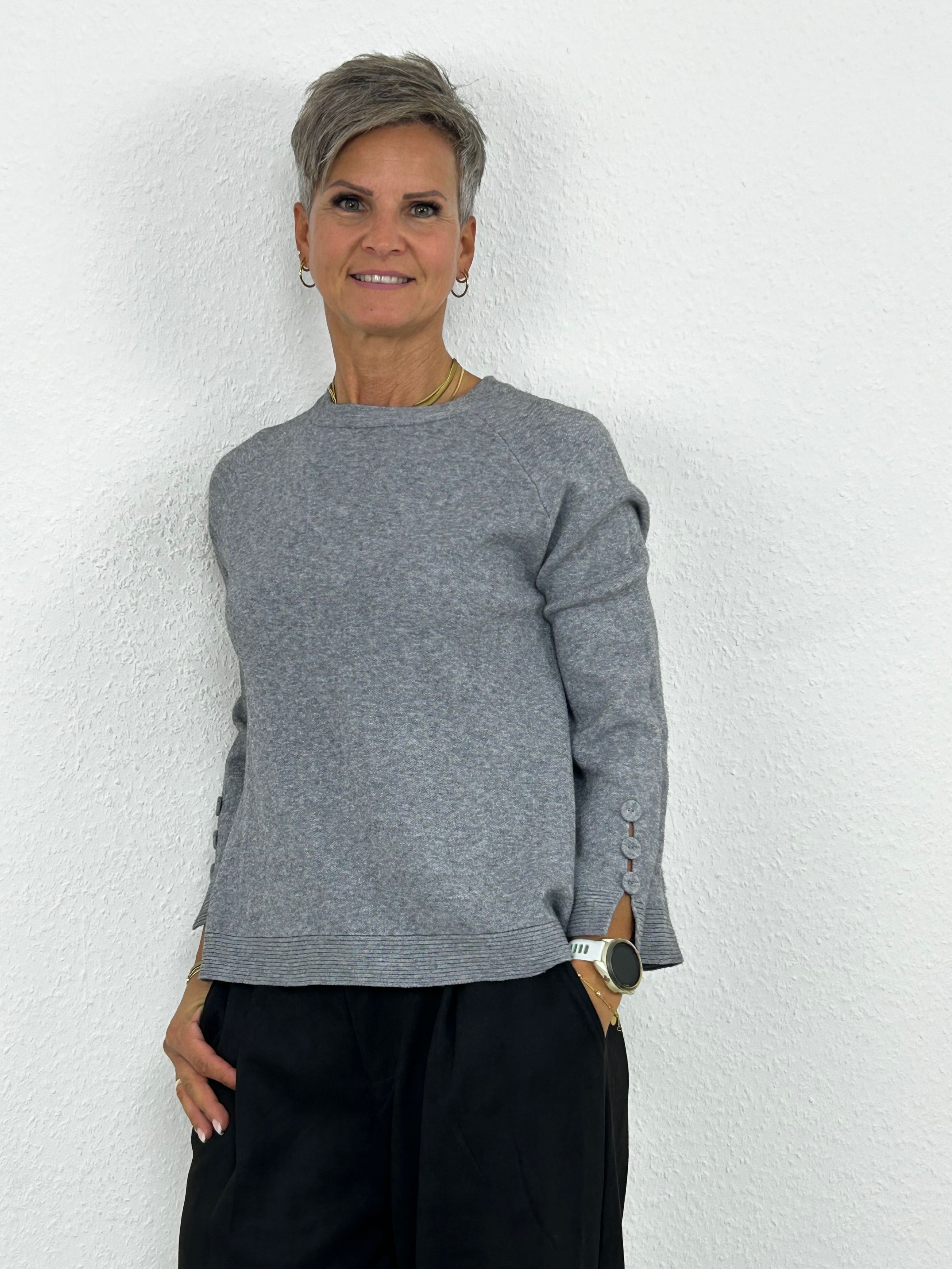 Feinstrickpullover "Sina" graumeliert