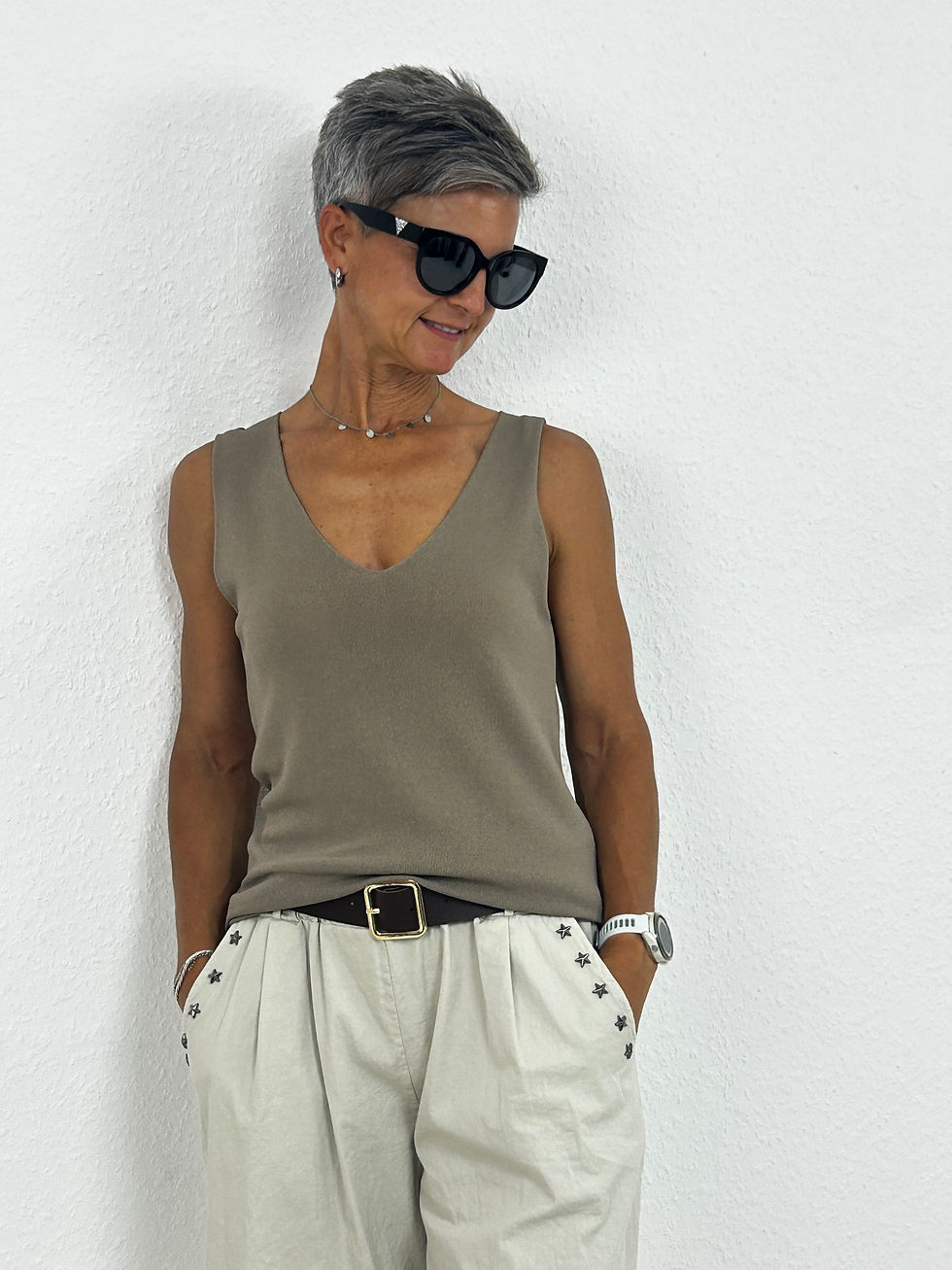 Miniaturbild: Sommerliches Feinstrick Top „Clio“ taupe