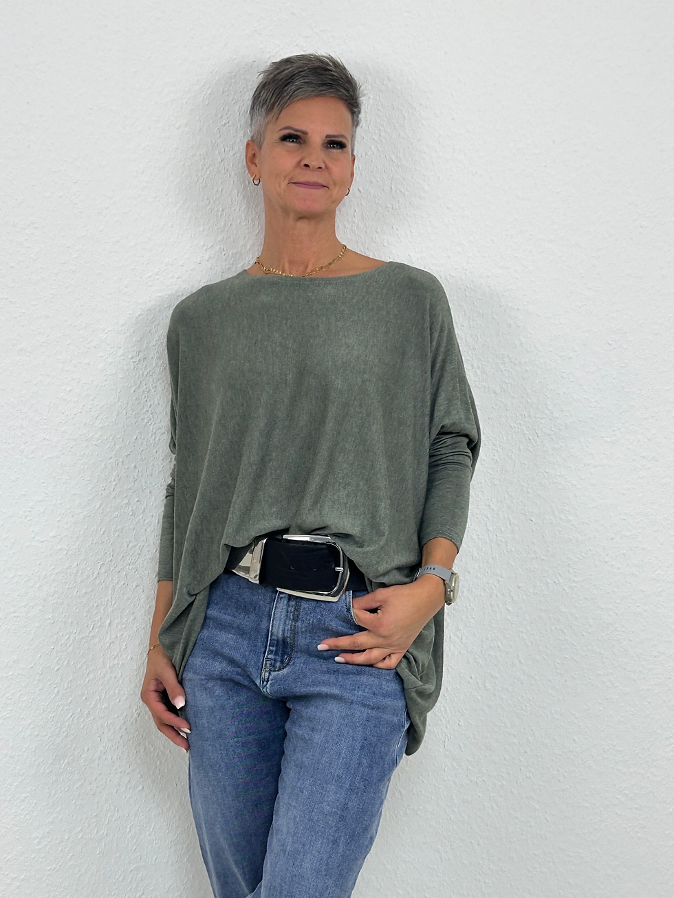 Kopie von Feinstrickpullover "Ulla" oliv