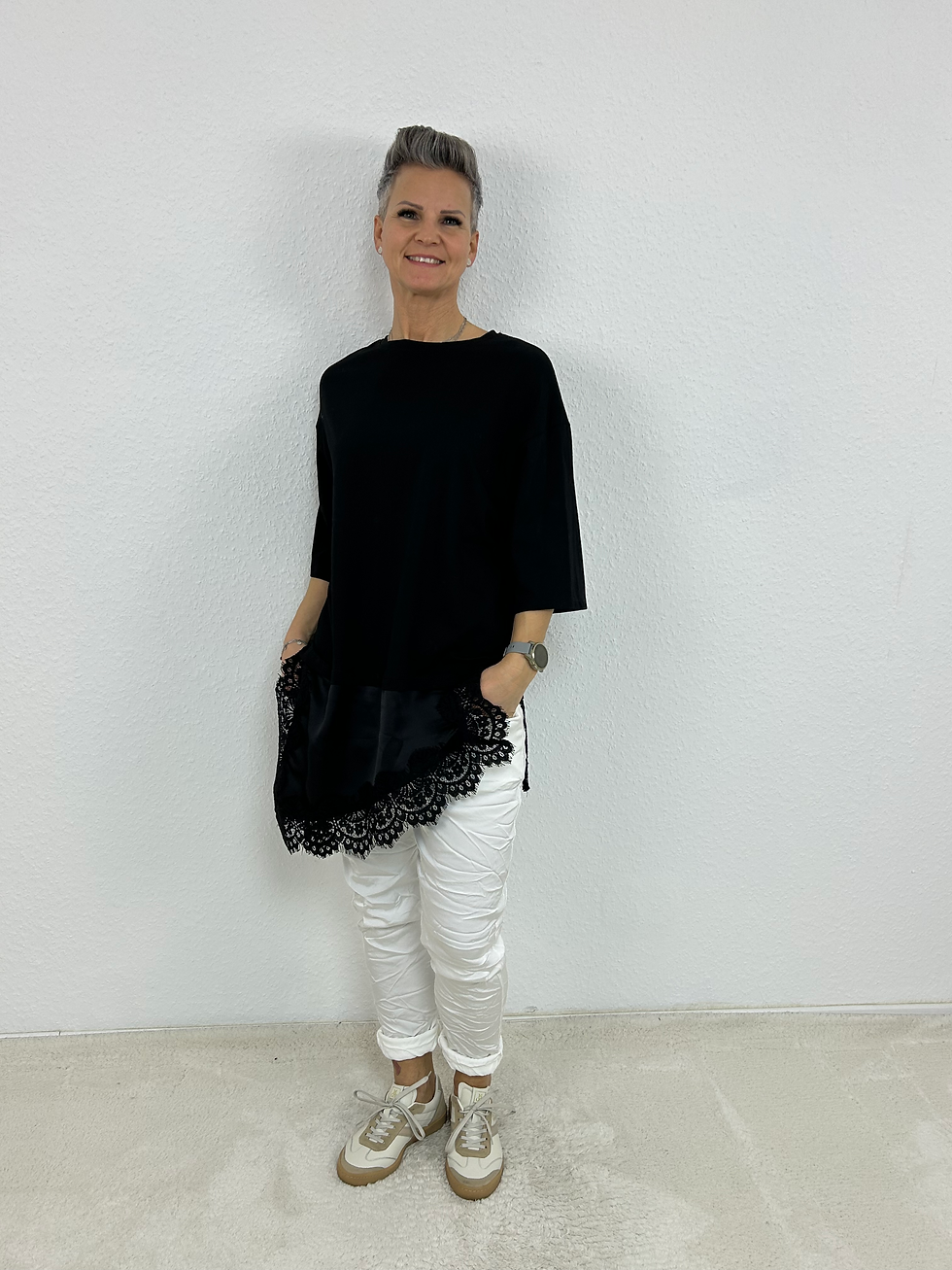 Miniaturbild: 3/4 Arm Shirt "Diana" schwarz