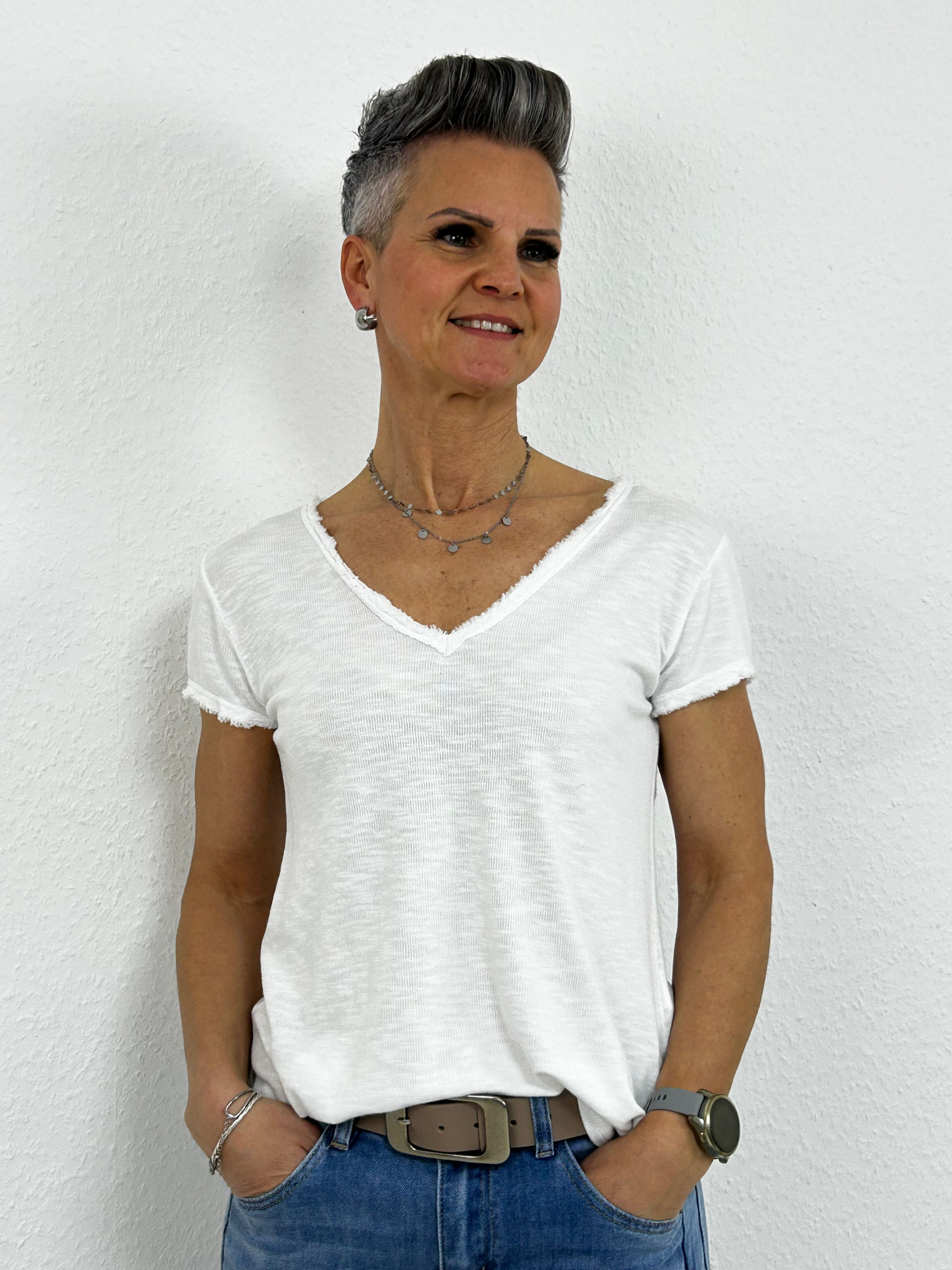 Kurzarmshirt "Luzzy" weiß