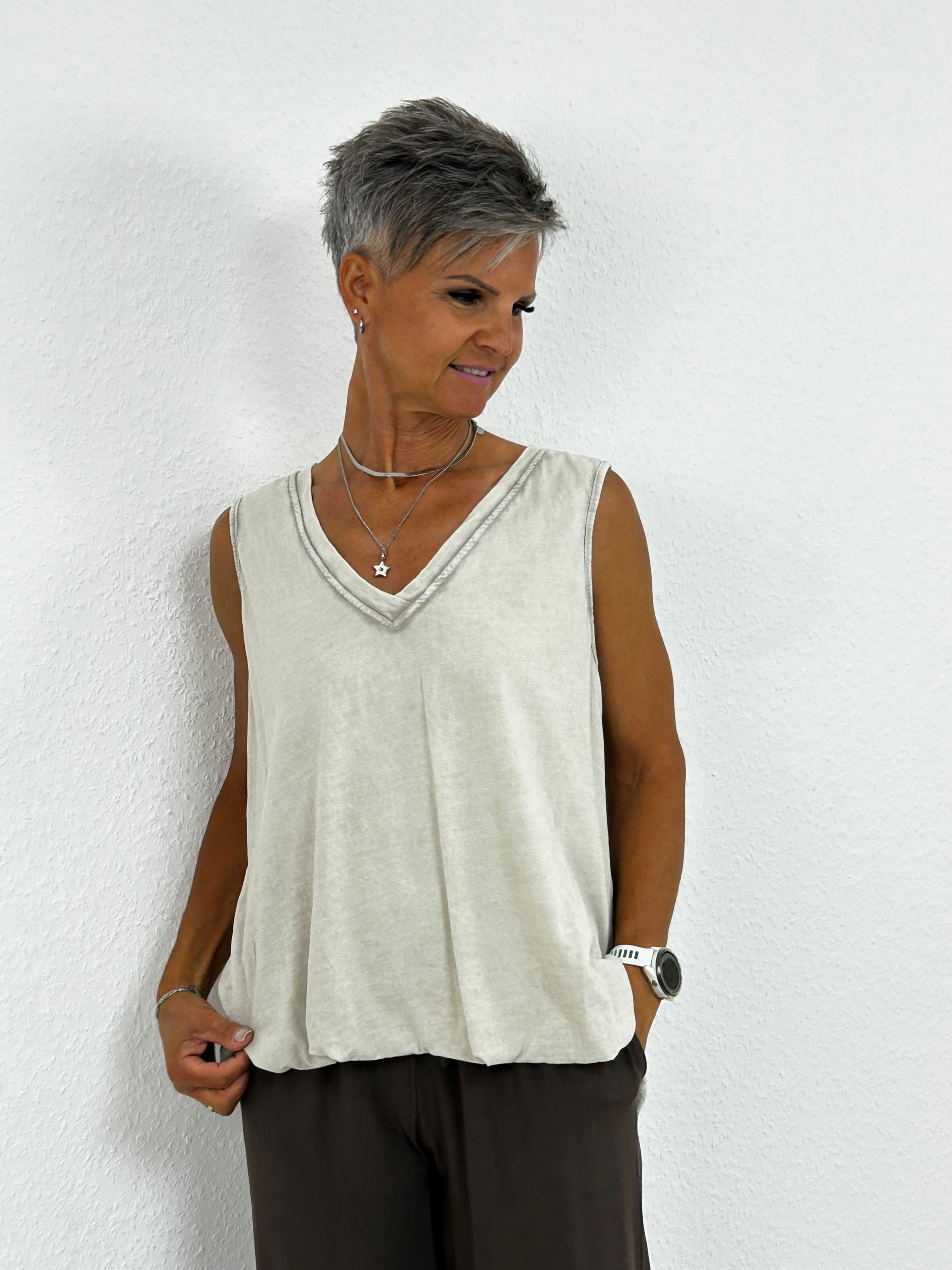 Ballon Top "Cennya" beige