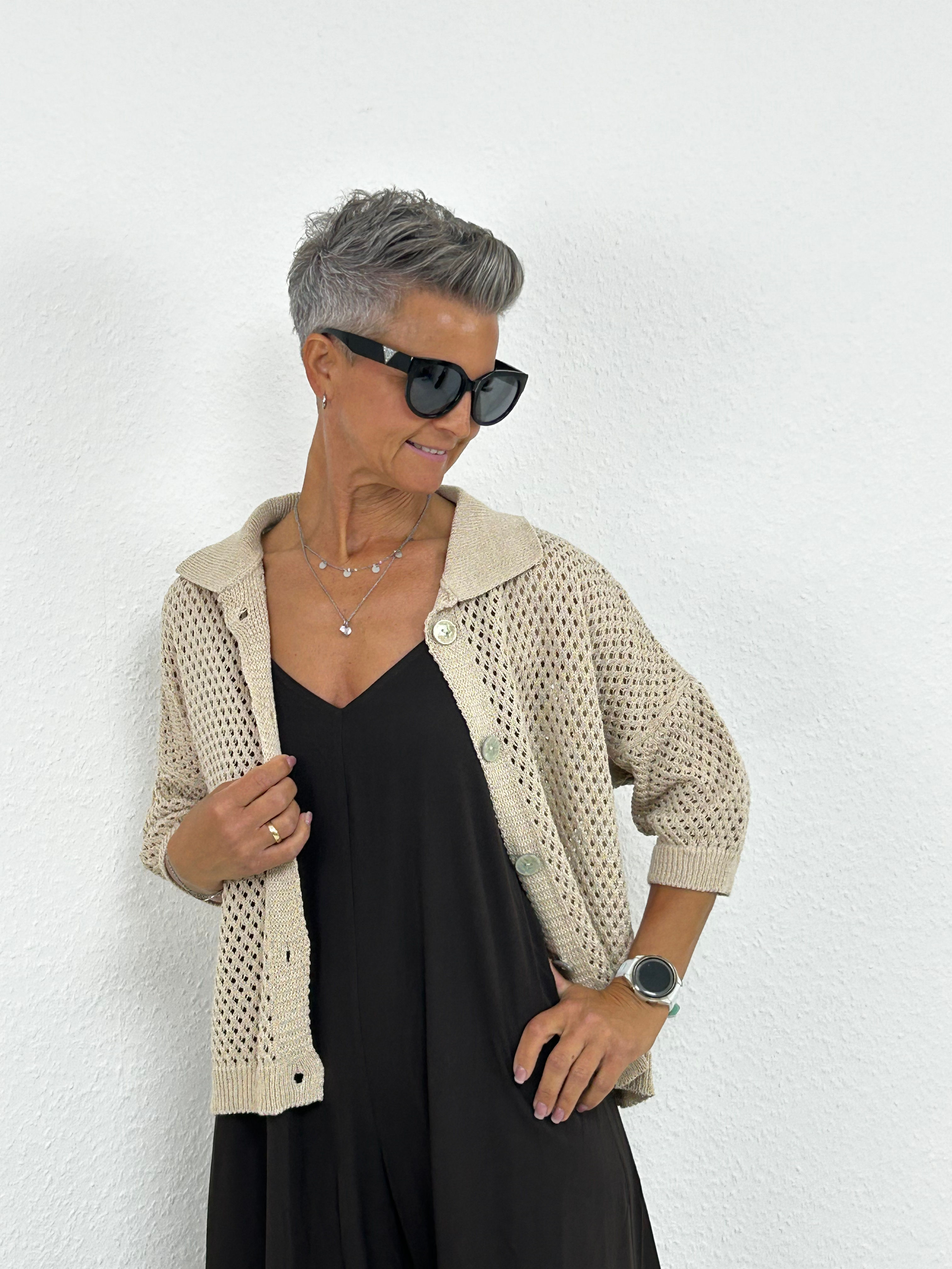 Sommerlicher Lochweste „Polo" beige