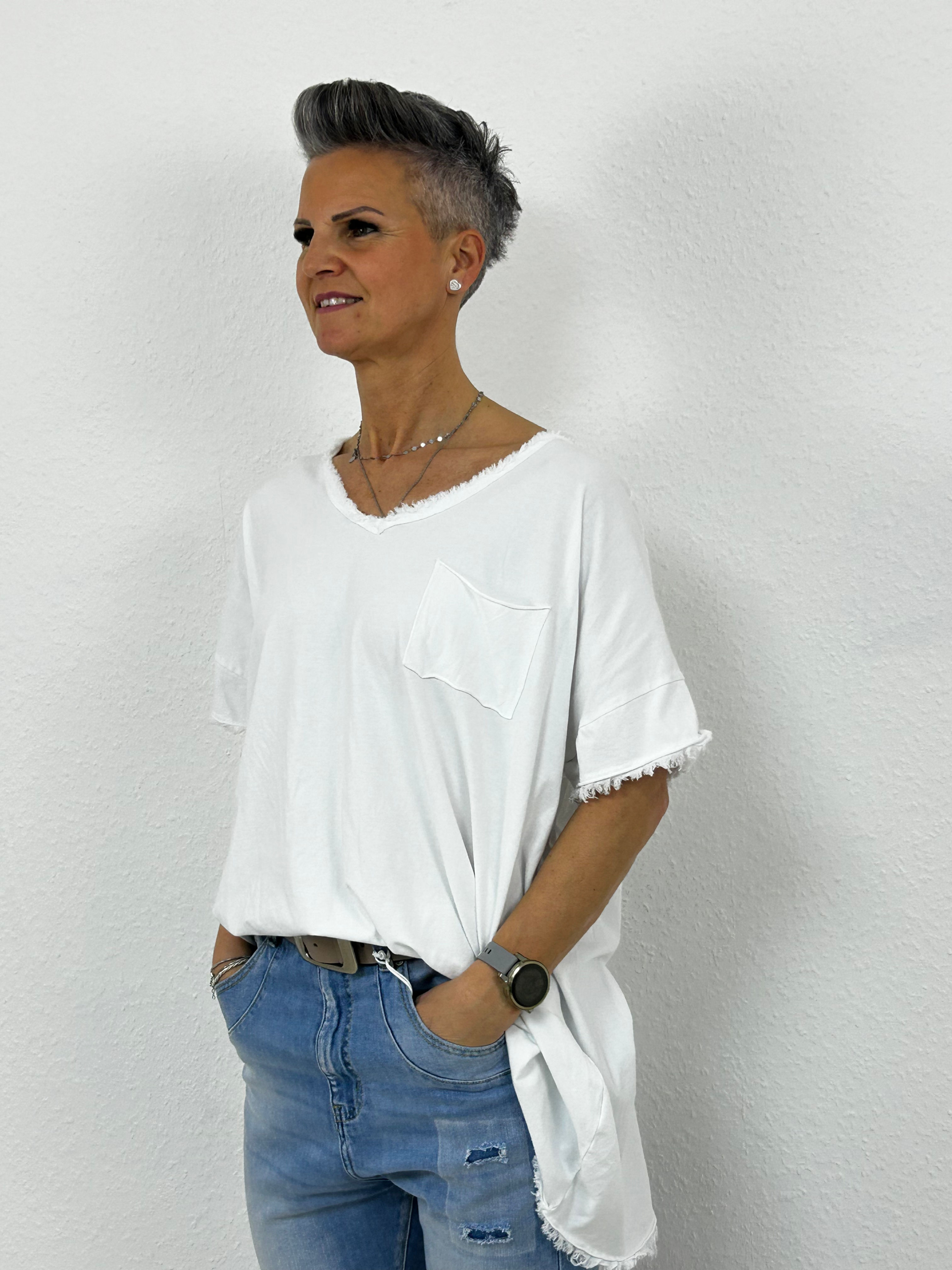 Over Size Shirt "Manu" weiß