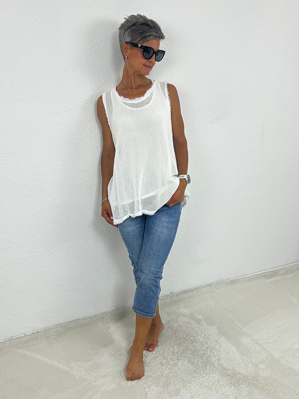 Miniaturbild: Capri Hose "Ada" light denim