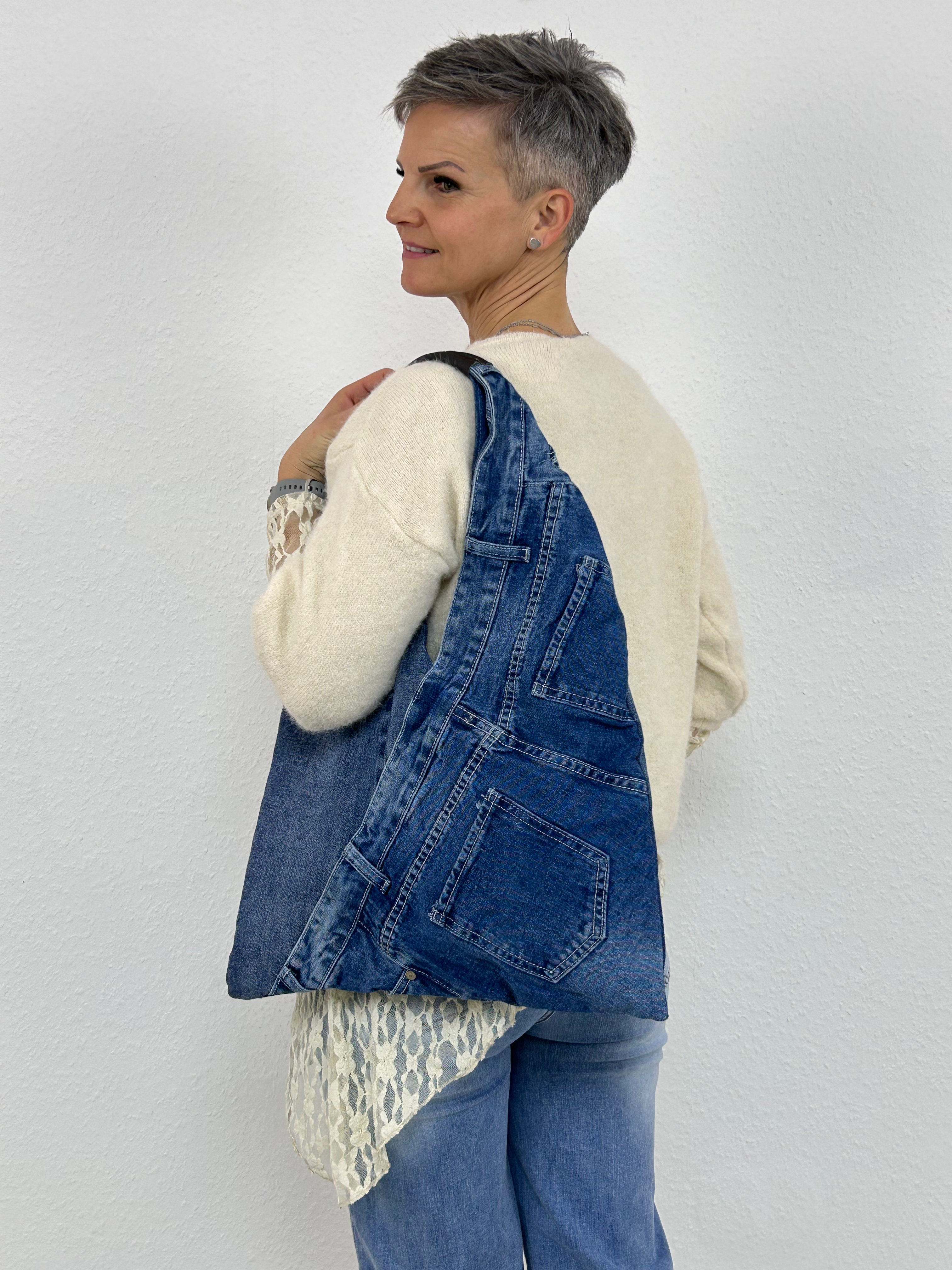 Jeans Beutel Tasche "Dia"  dark denim