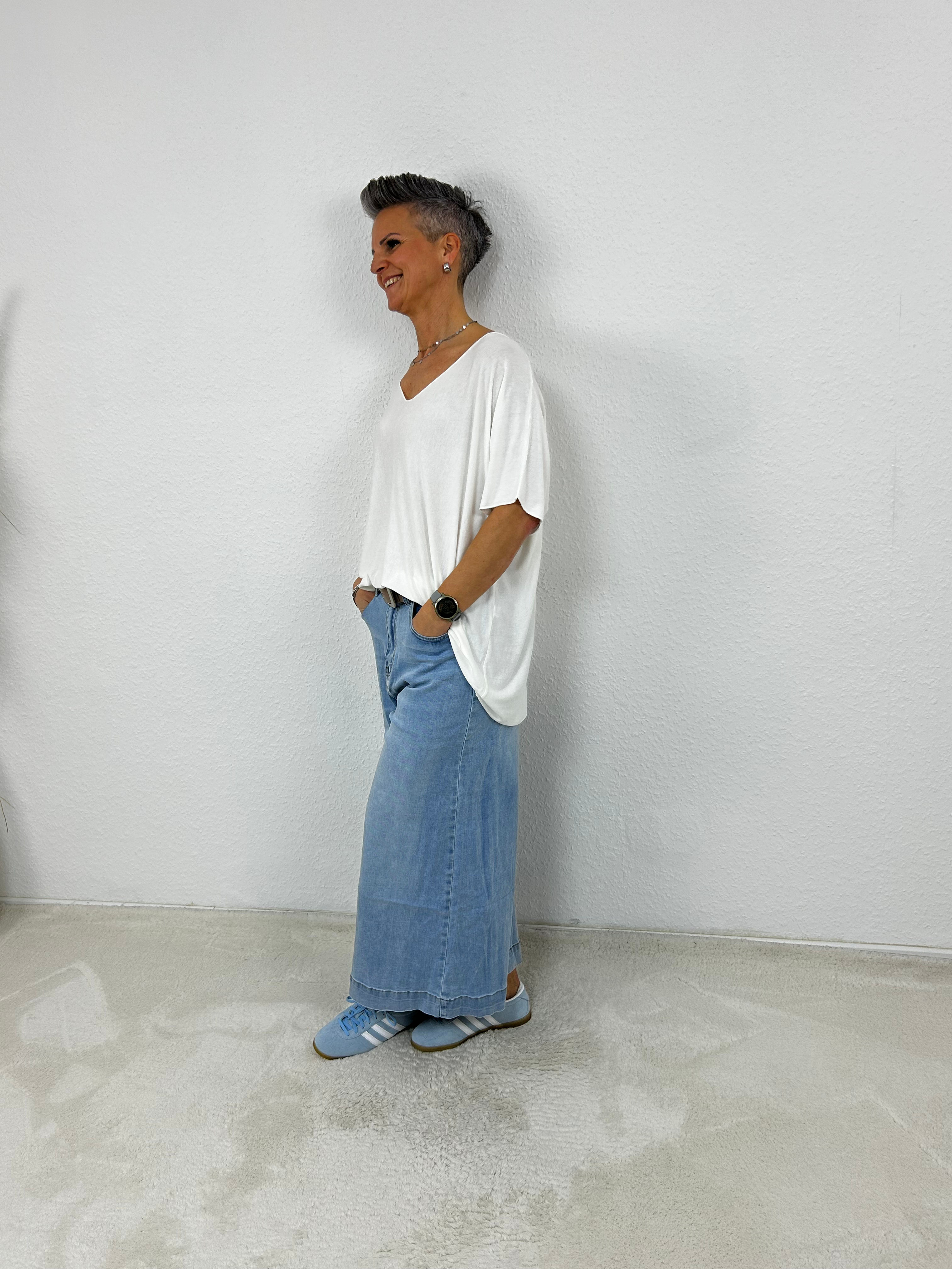 Kurzarmshirt  „Noel“ weiss