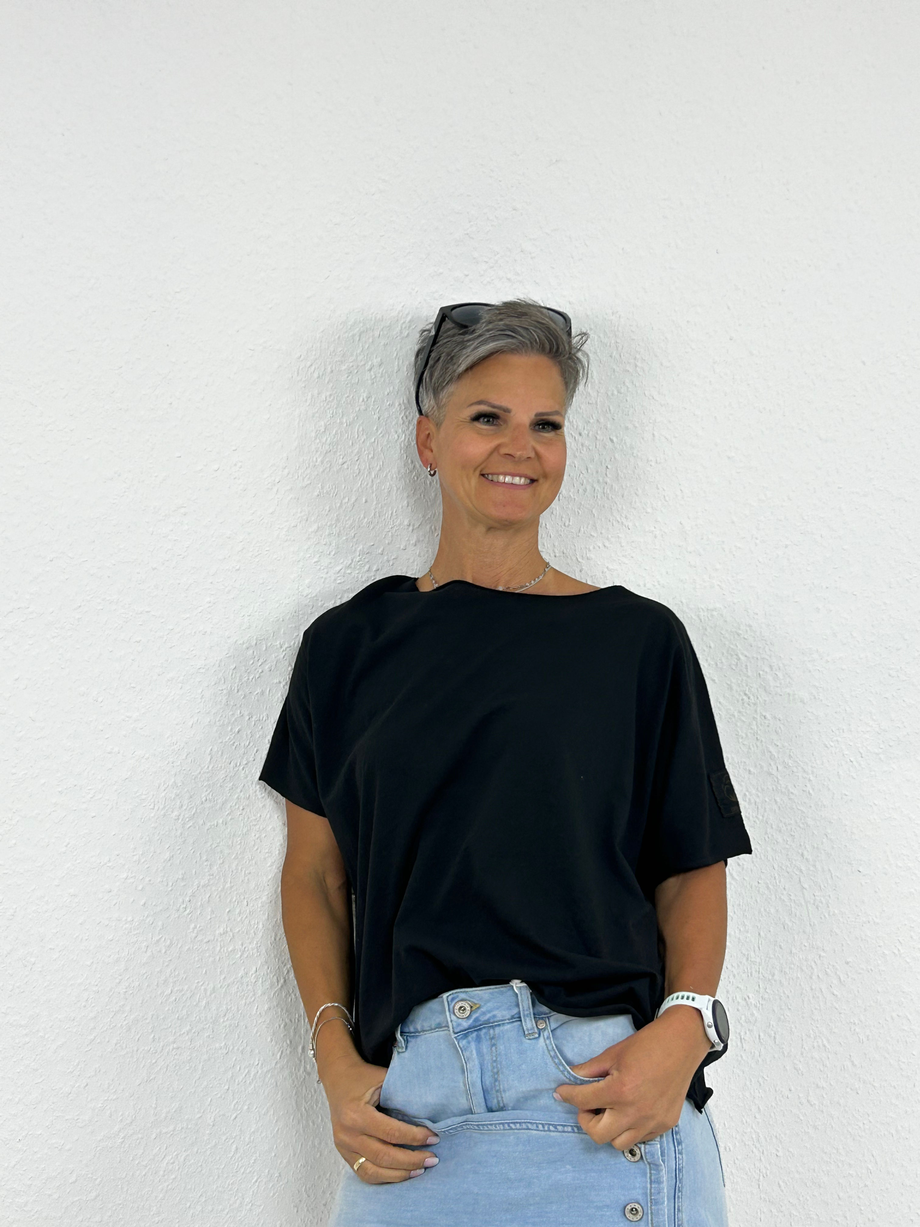 Kurzarmshirt "Basic“ schwarz