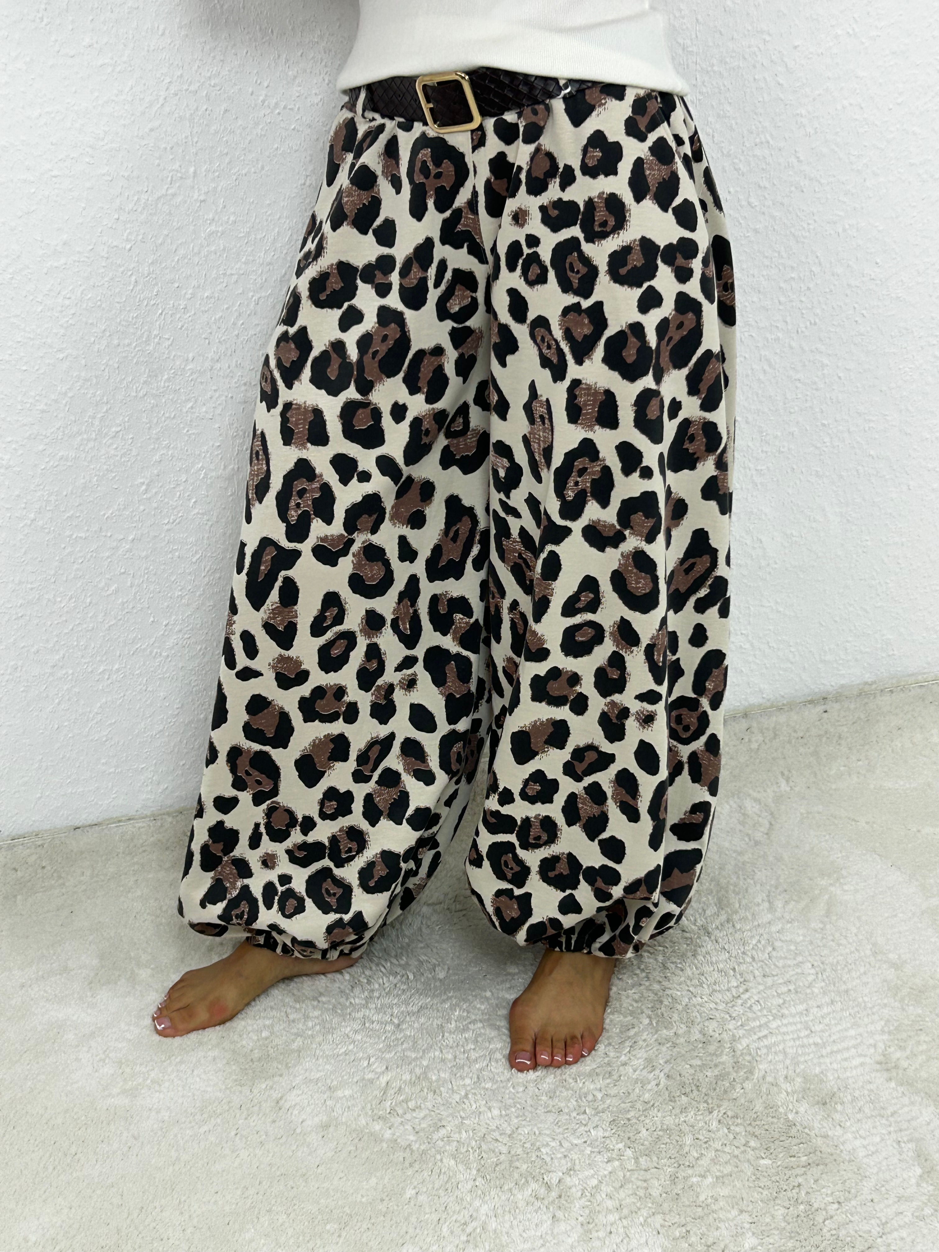 Ballonhose "Arilya" beige-schwarz-braun