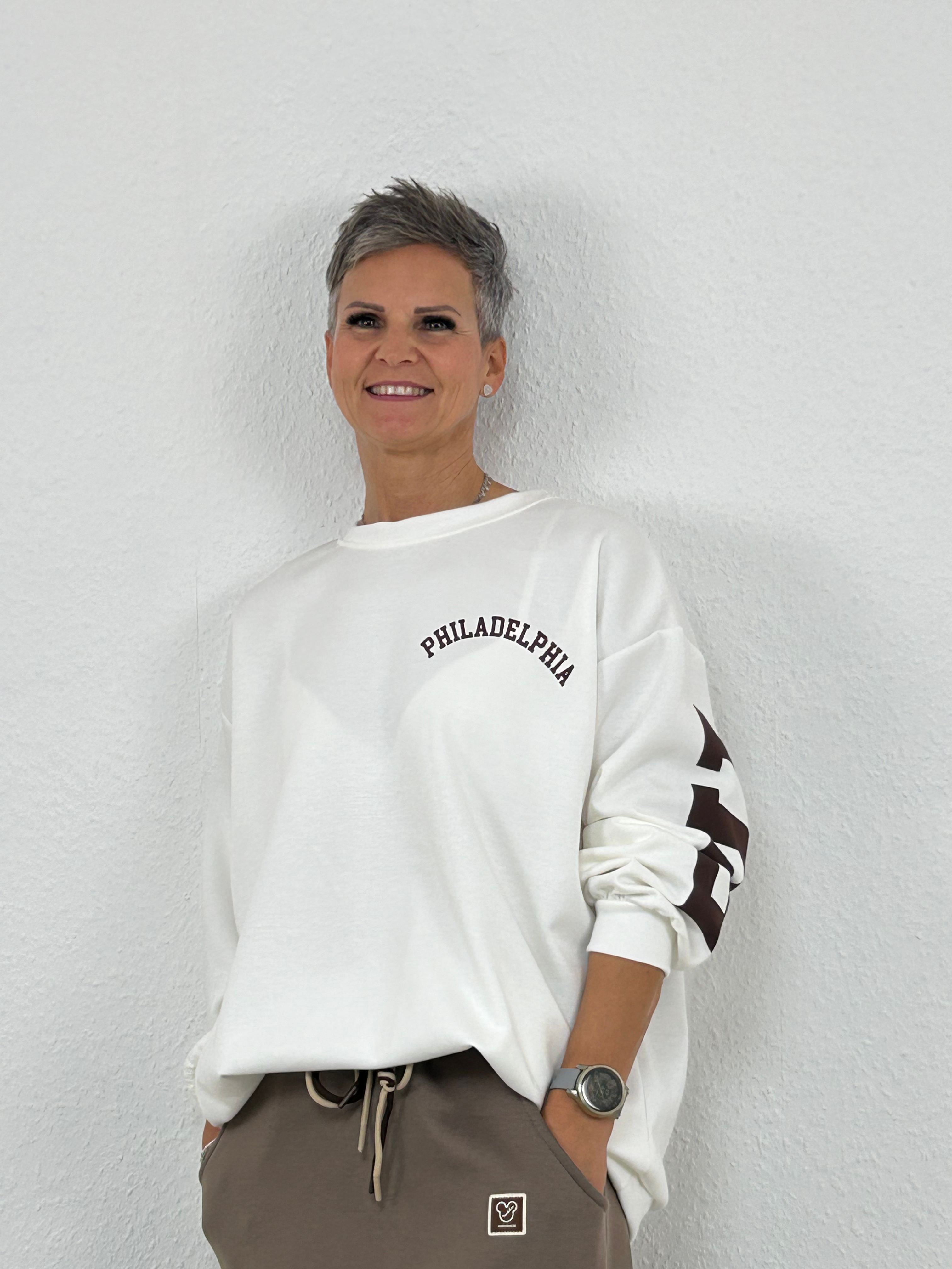 Weiches Sweatshirt "Philadelphia" weiss