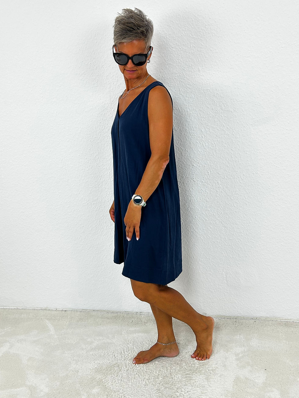 Miniaturbild: Midi Kleid "Selin" dunkelblau