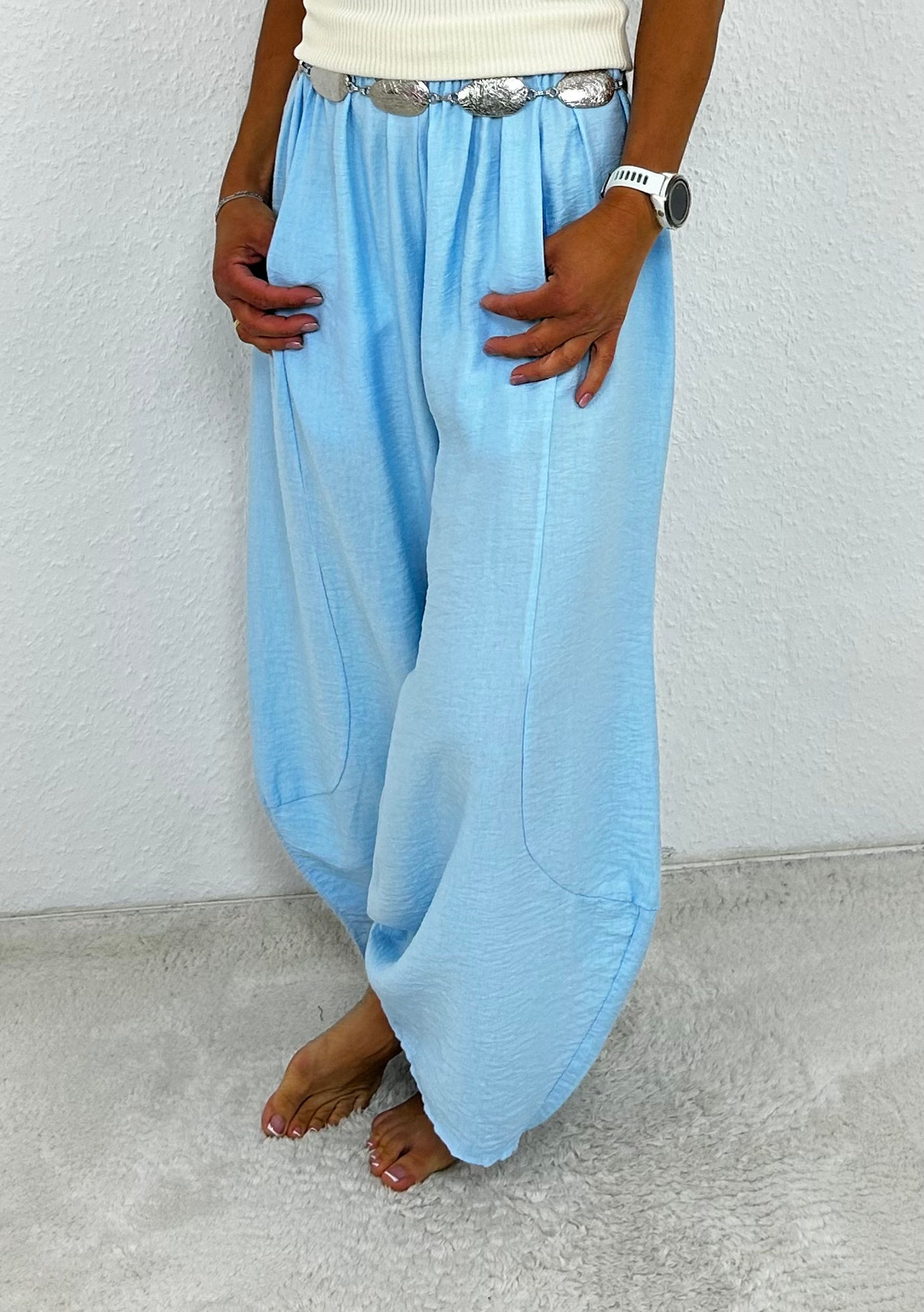 Leichte Ballon-Hose "Ryana" hellblau