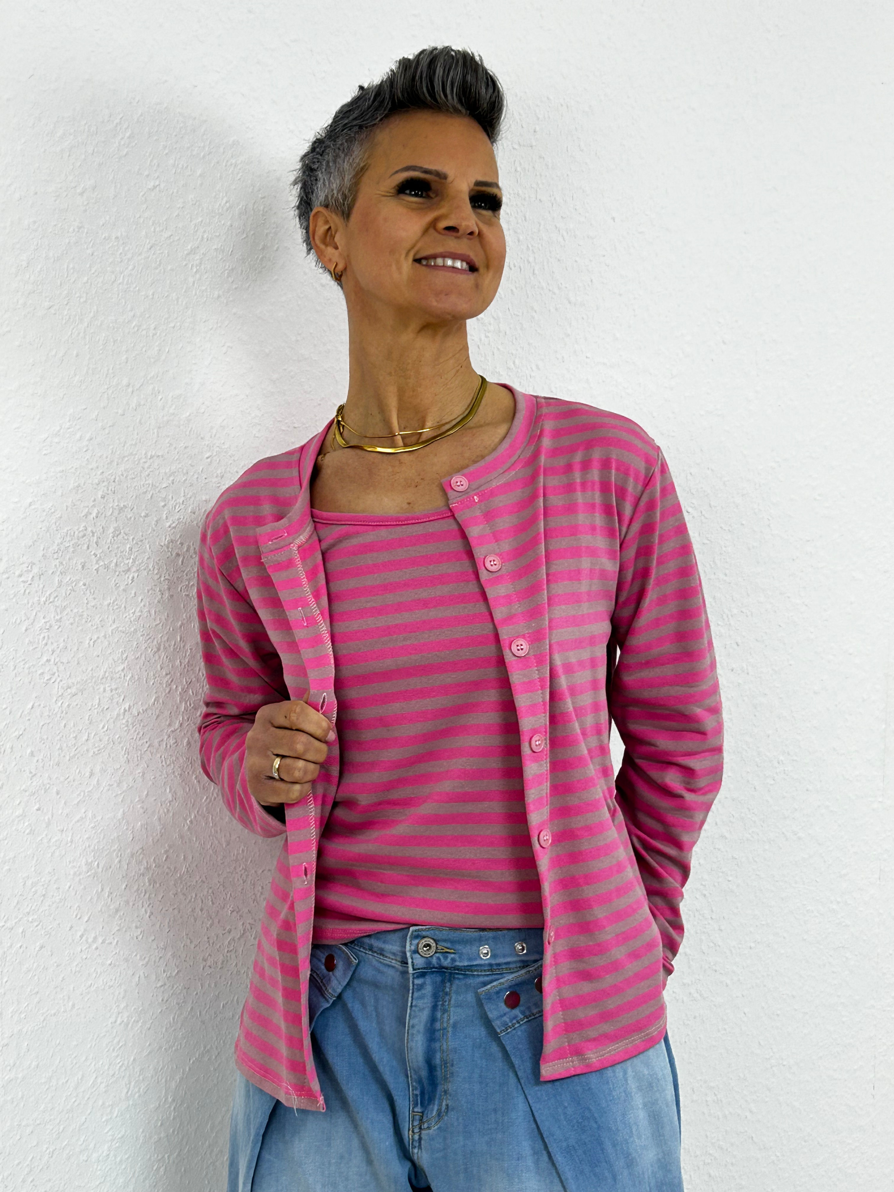 Zweiteiler Sewatjäckchen & Top "Helena" pink