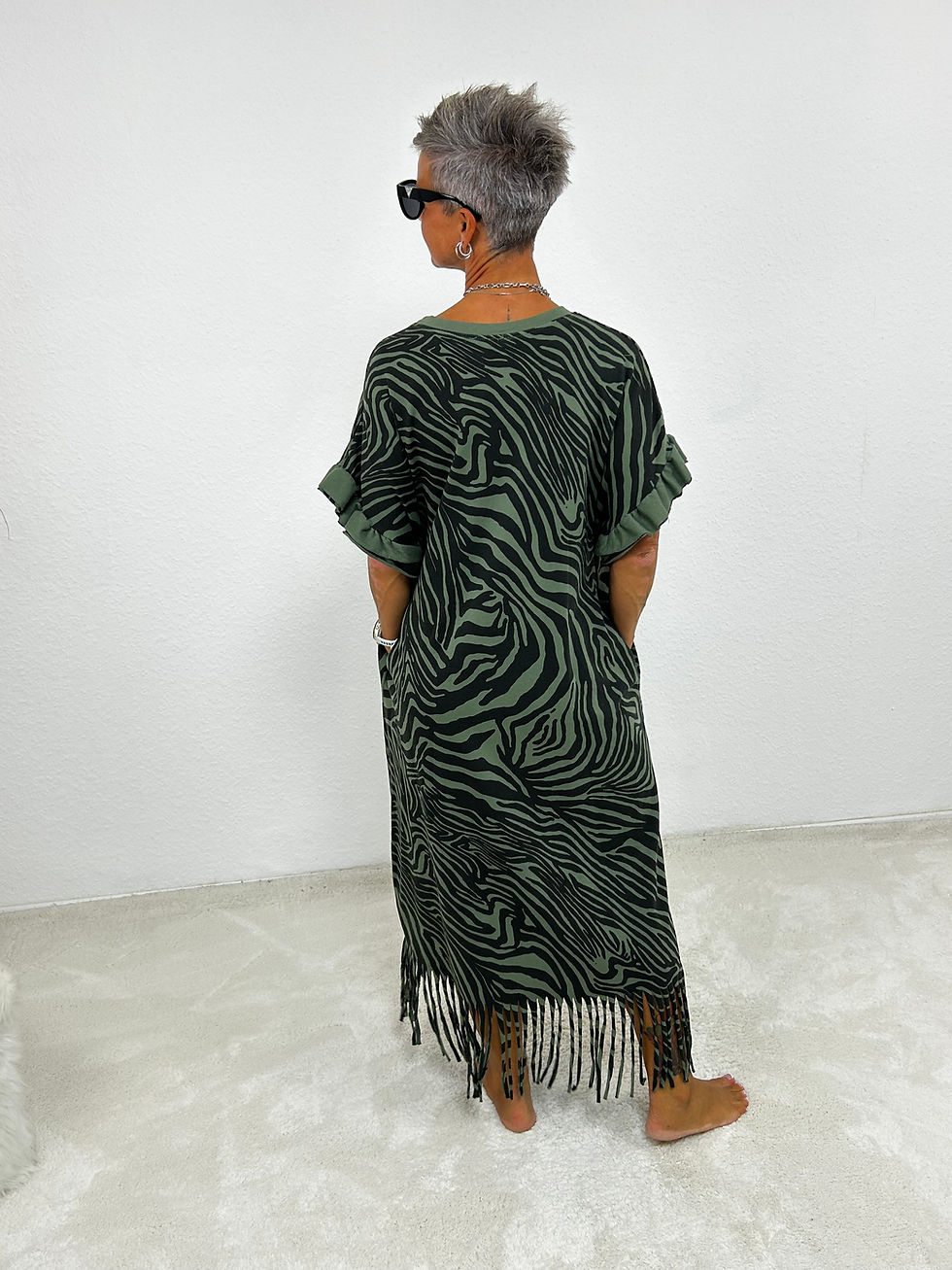 Miniaturbild: Maxi Sweatykleid "Luna" oliv