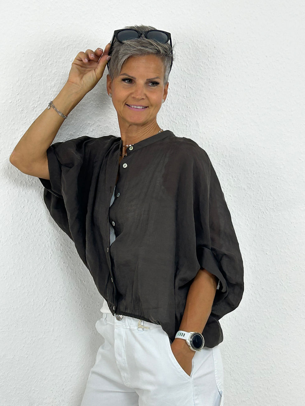 Miniaturbild: Sommerliche Ballon Bluse "Doe" schokobraun
