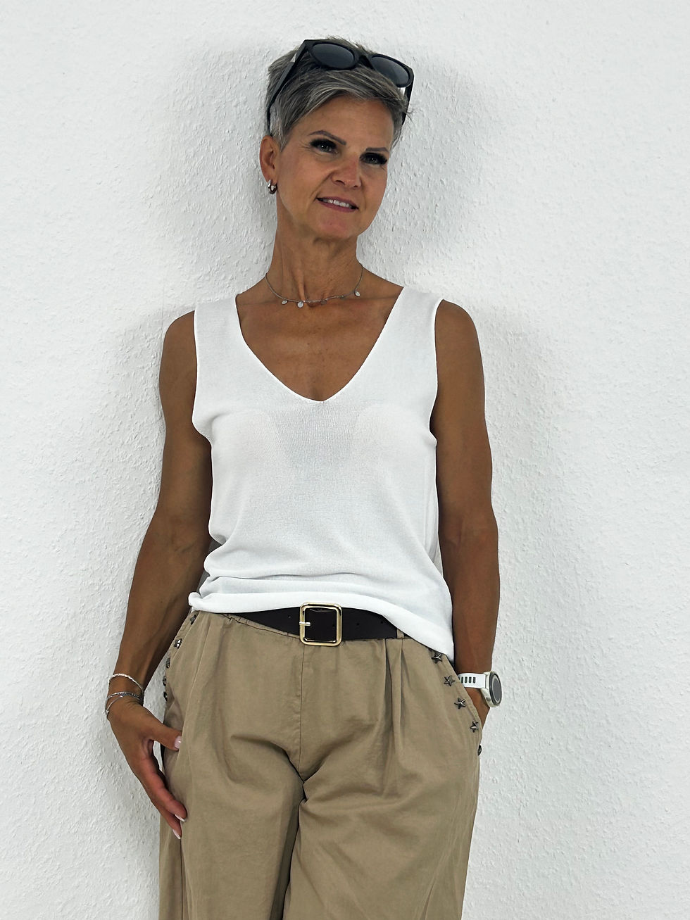 Miniaturbild: Sommerliches Feinstrick Top „Clio“ weiß