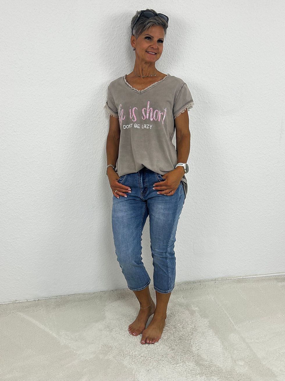 Miniaturbild: Capri Hose "Ada" light denim