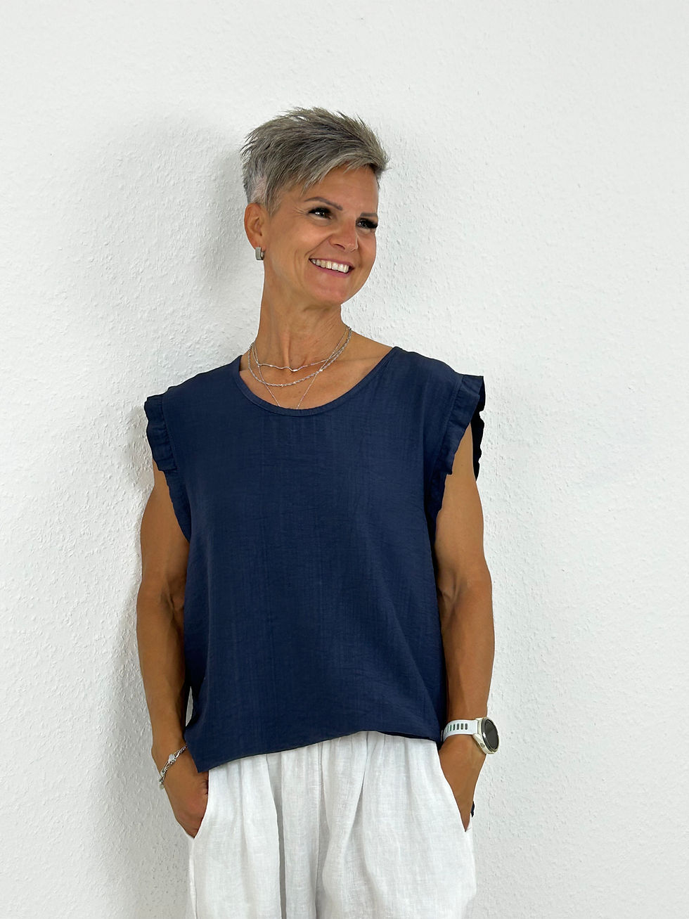 Miniaturbild: Blusen-Top „Sissi“ dunkelblau
