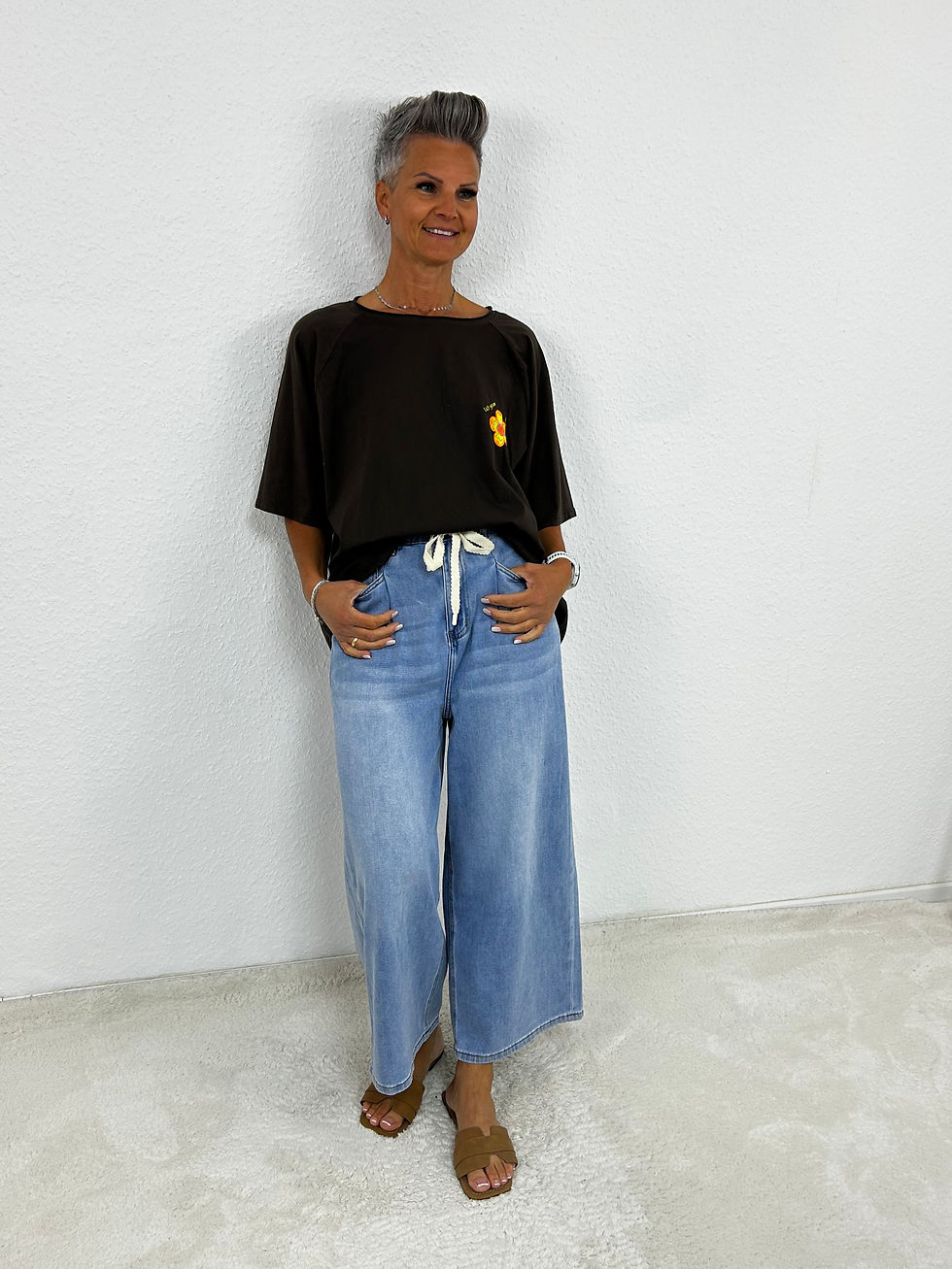 Miniaturbild: Over Size Shirt "Bloom" schokobraun