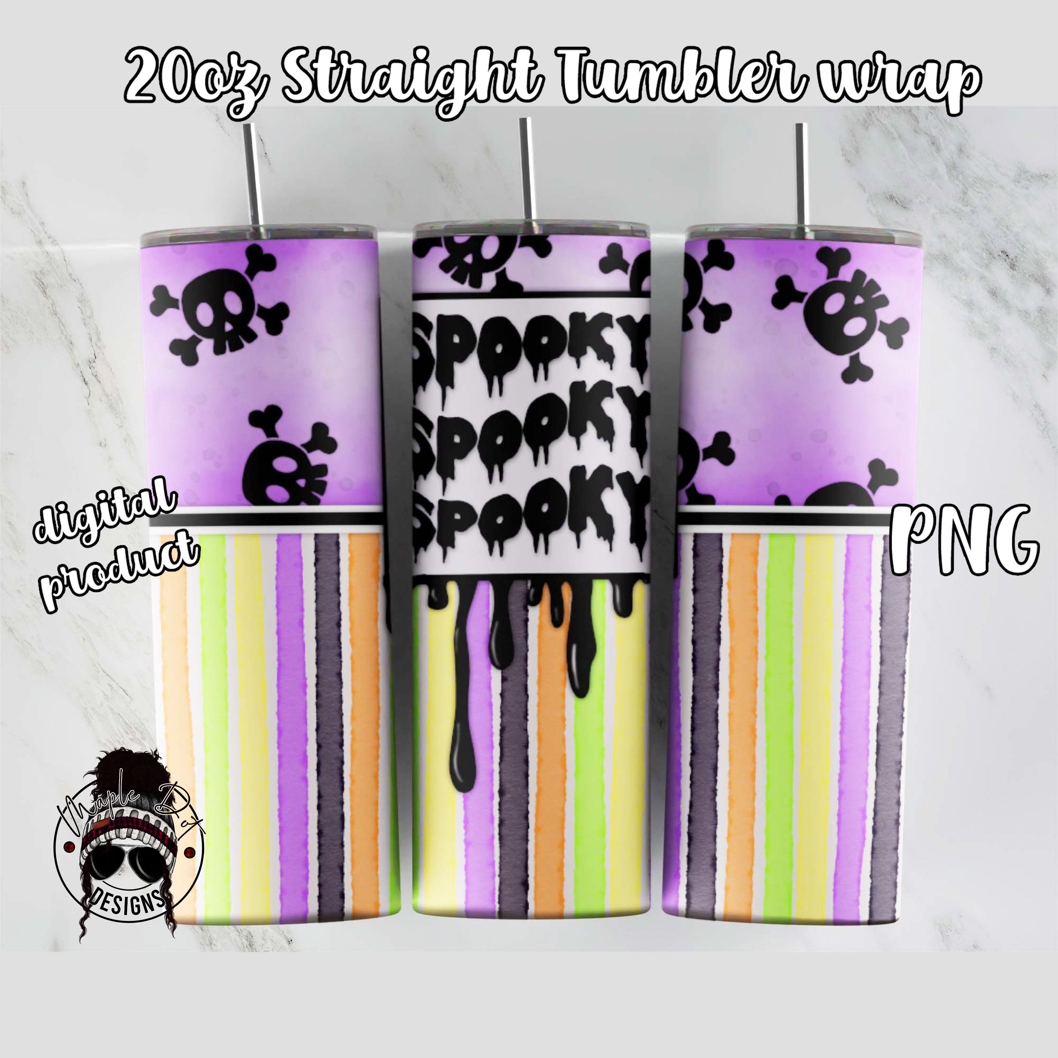 Spooky Spooky Spooky Tumbler Wrap | 20oz Tumbler Sublimation