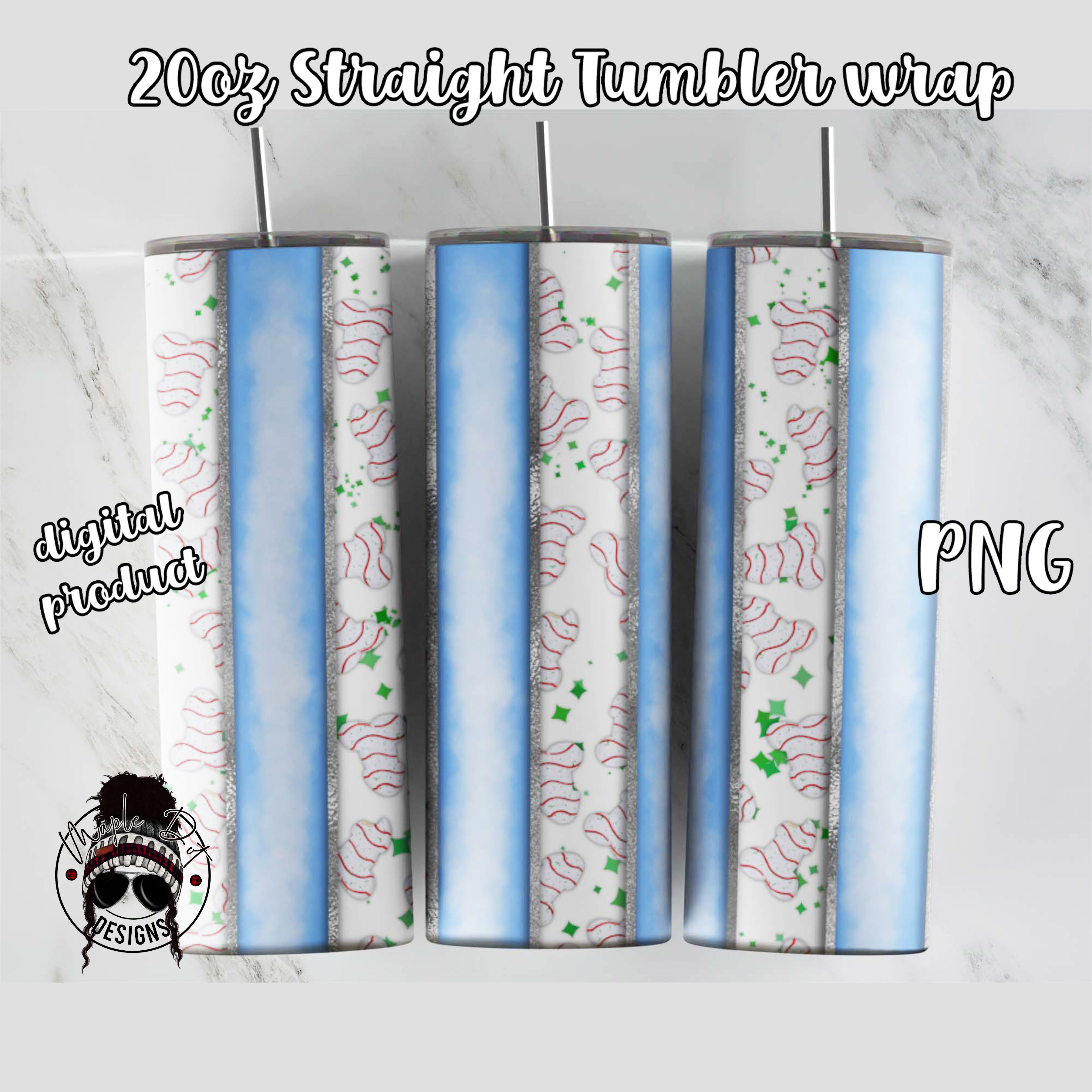 Lil Stubby Striped Tumbler Wrap | Christmas Parody Sublimation