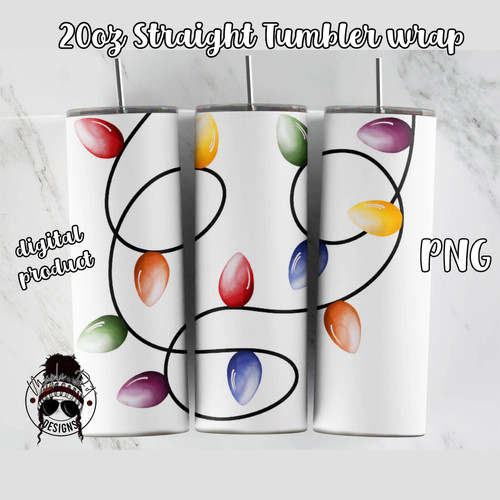 Simple Christmas Lights Tumbler Wrap Christmas Sublimation Maple