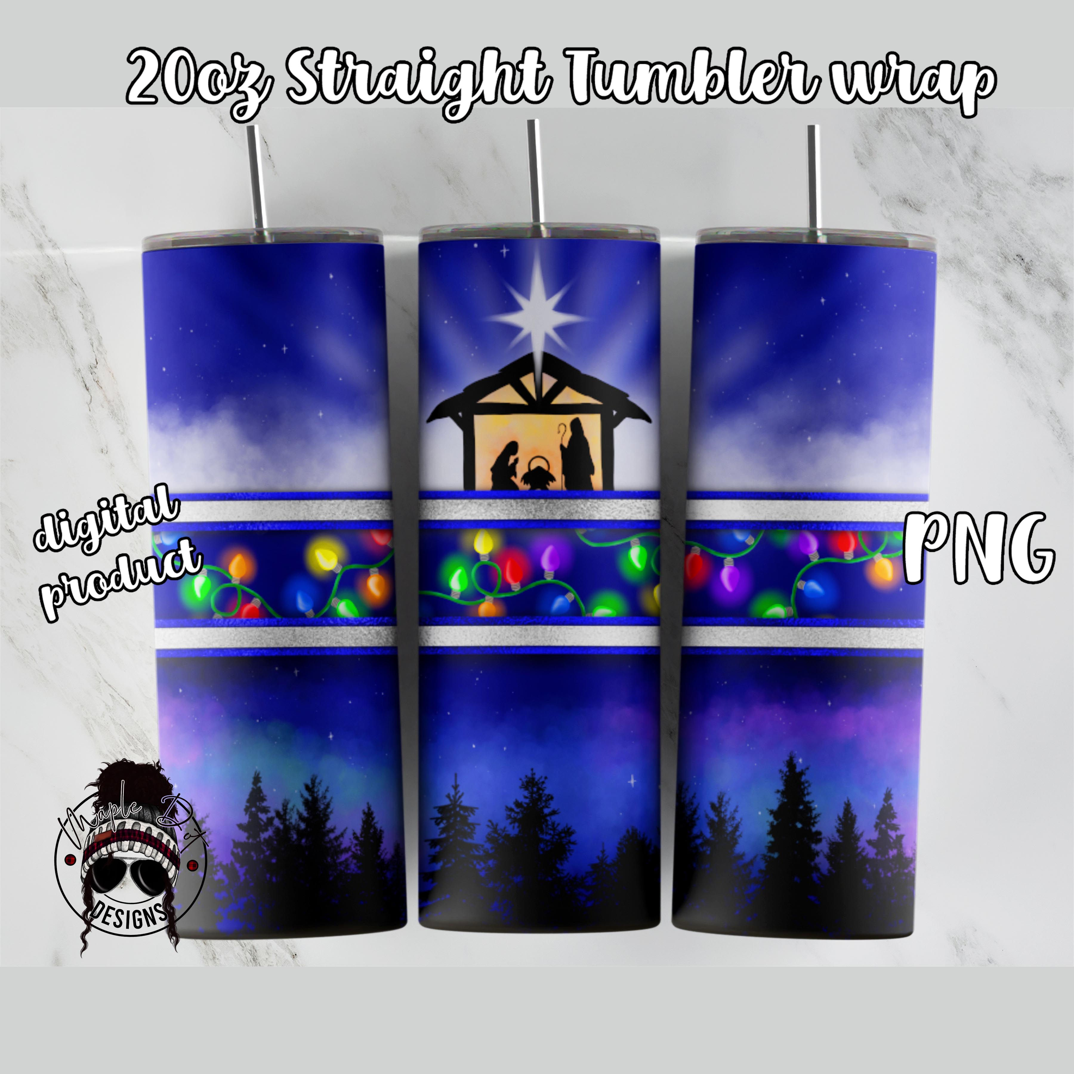 Christmas Nativity Tumbler Wrap | 20oz Straight Tumbler Sublimation