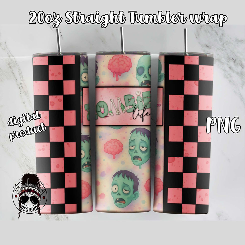 Zombie Life Tumbler Wrap | Halloween Sublimation