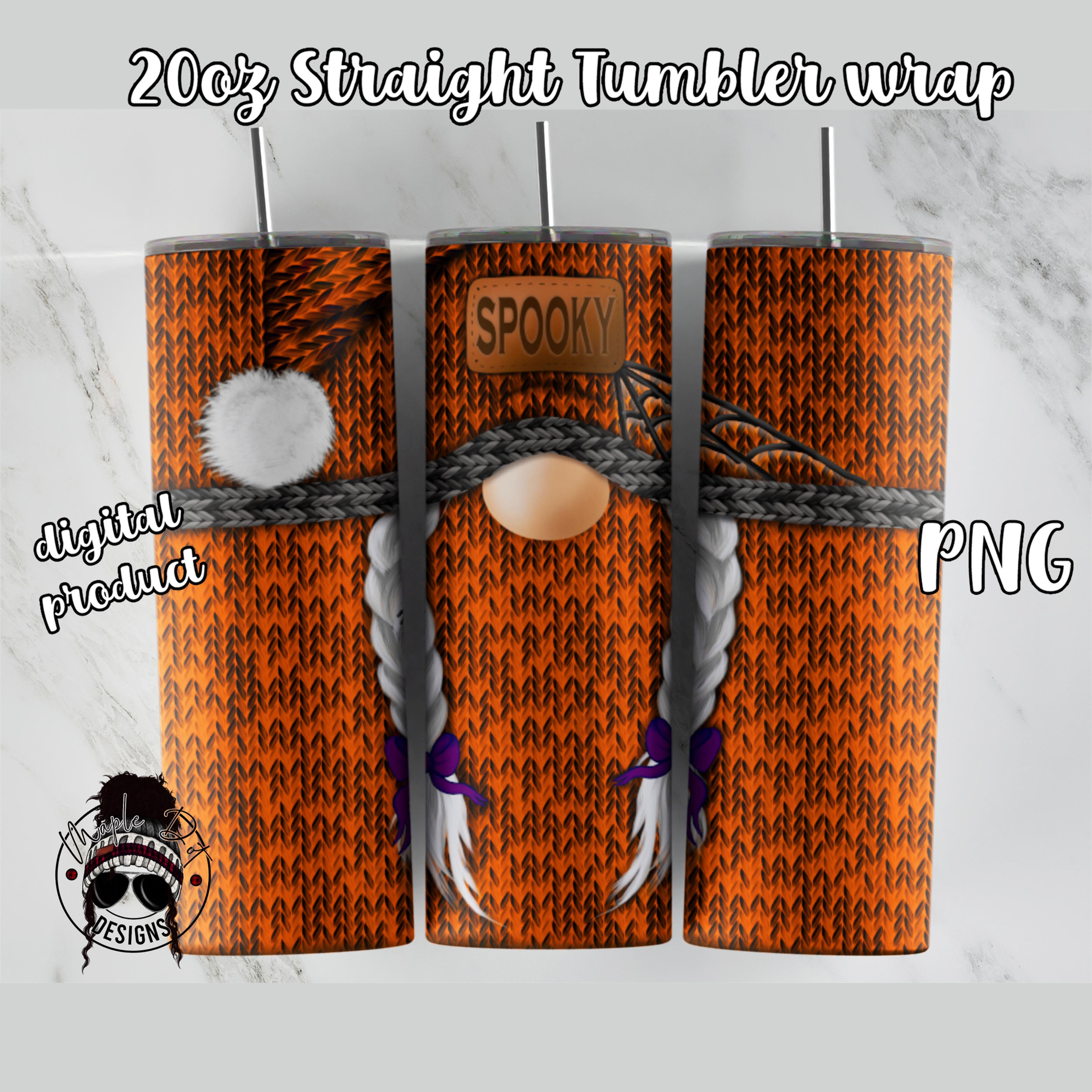 Halloween Gnome Tumbler Wrap - 20oz Straight Tumbler Sublimation
