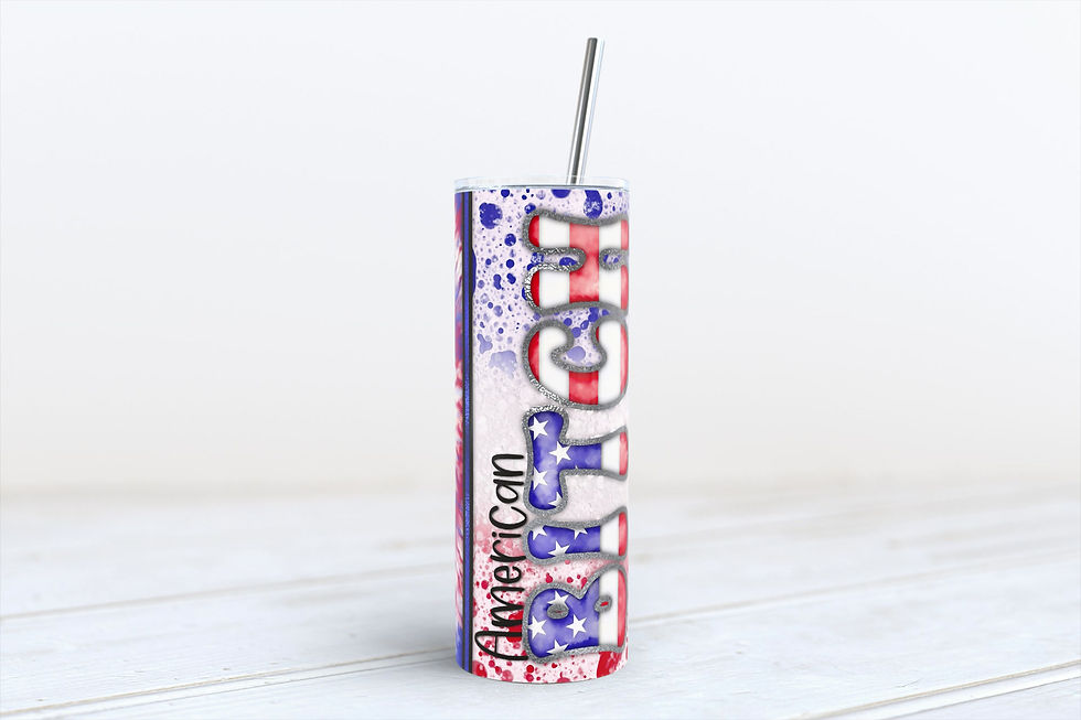 Thumbnail: American Bitch Tumbler Wrap | 20oz Straight Tumbler Sublimation