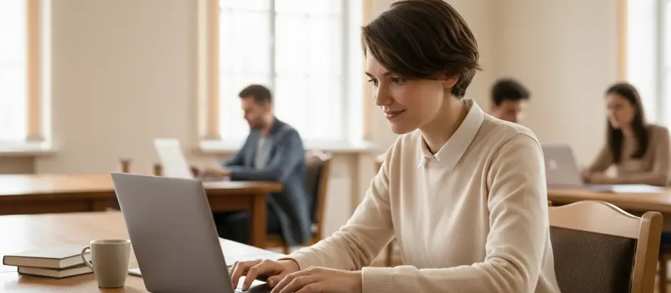 INSEAD EMBA student working on her tone and style for an essay