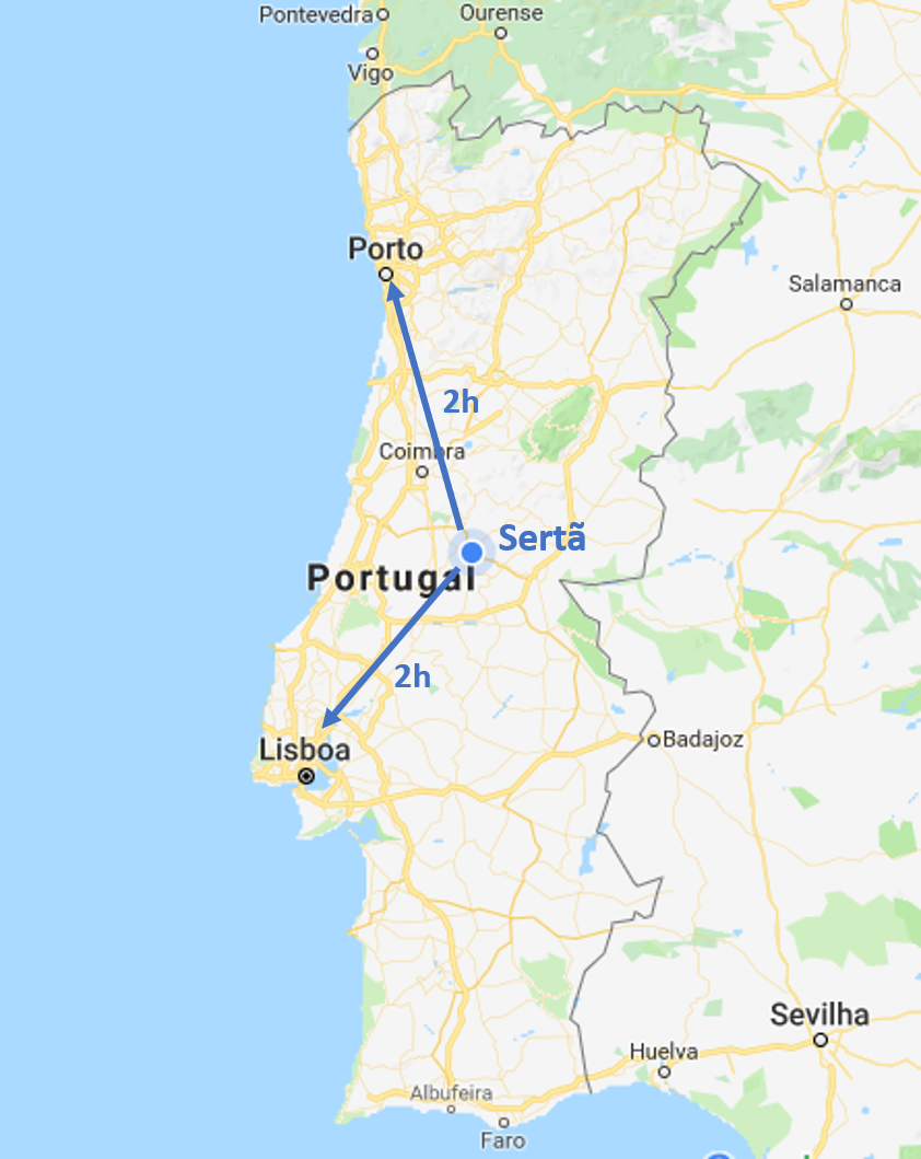 Localização da Sertã em Portugal