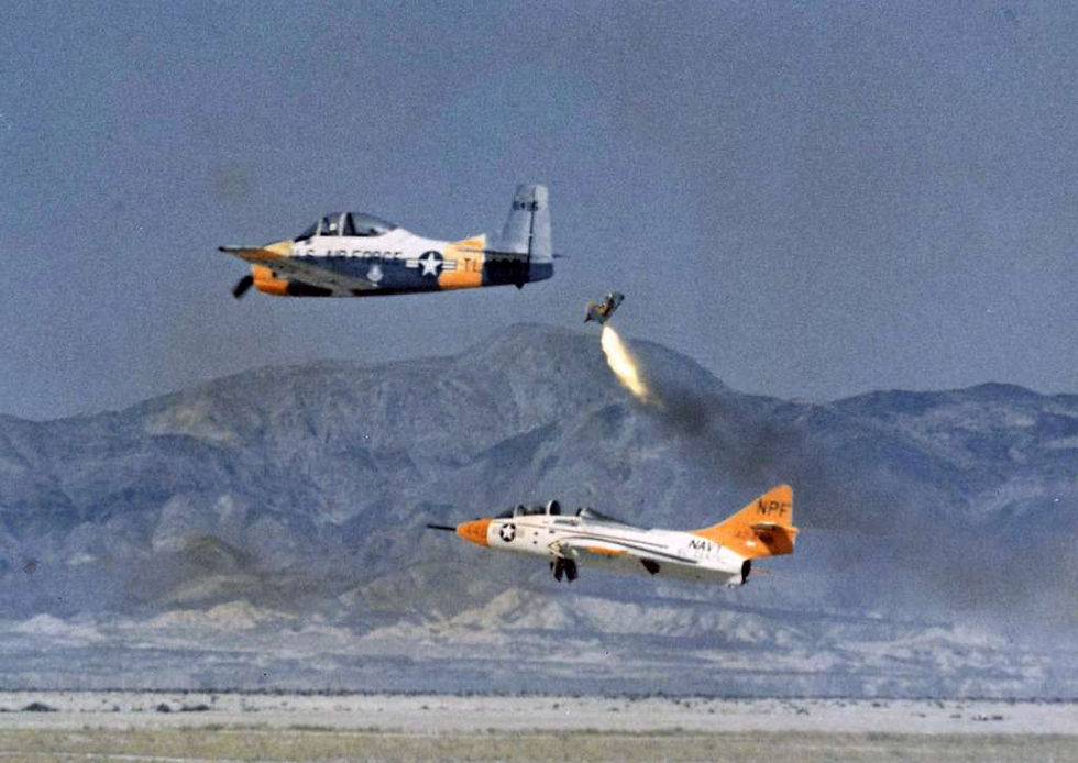 Historic F9F-8T Cougar Ejection Test.