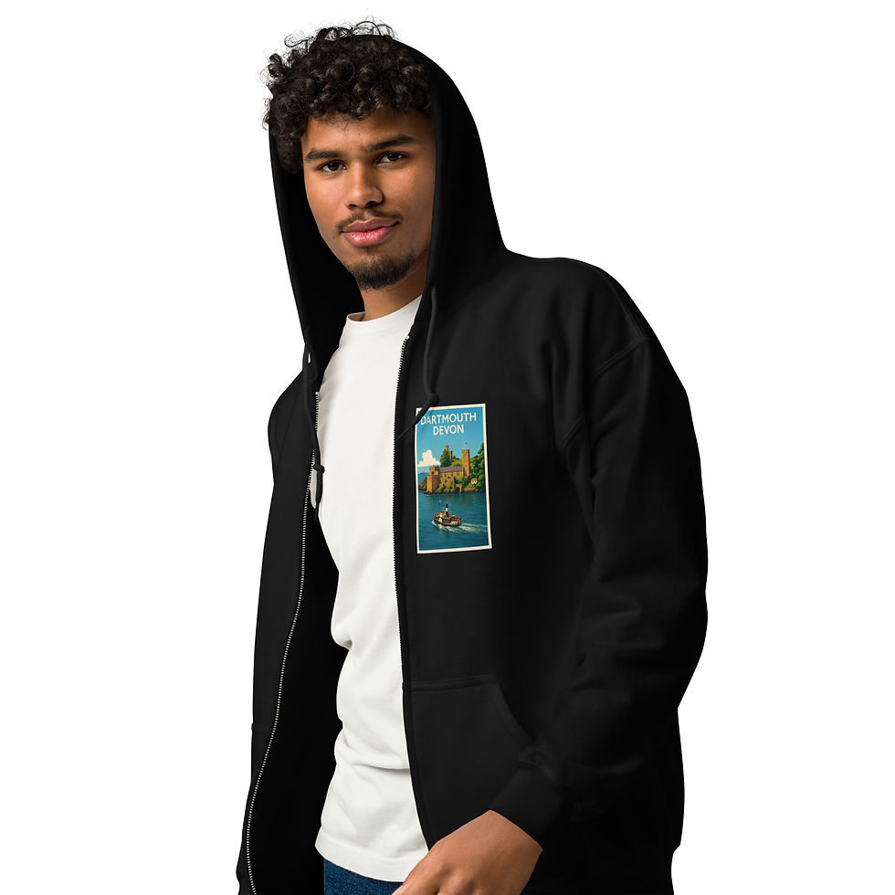 Thumbnail: PS Kingswear Castle Dartmouth Castle - Unisex heavy blend zip hoodie