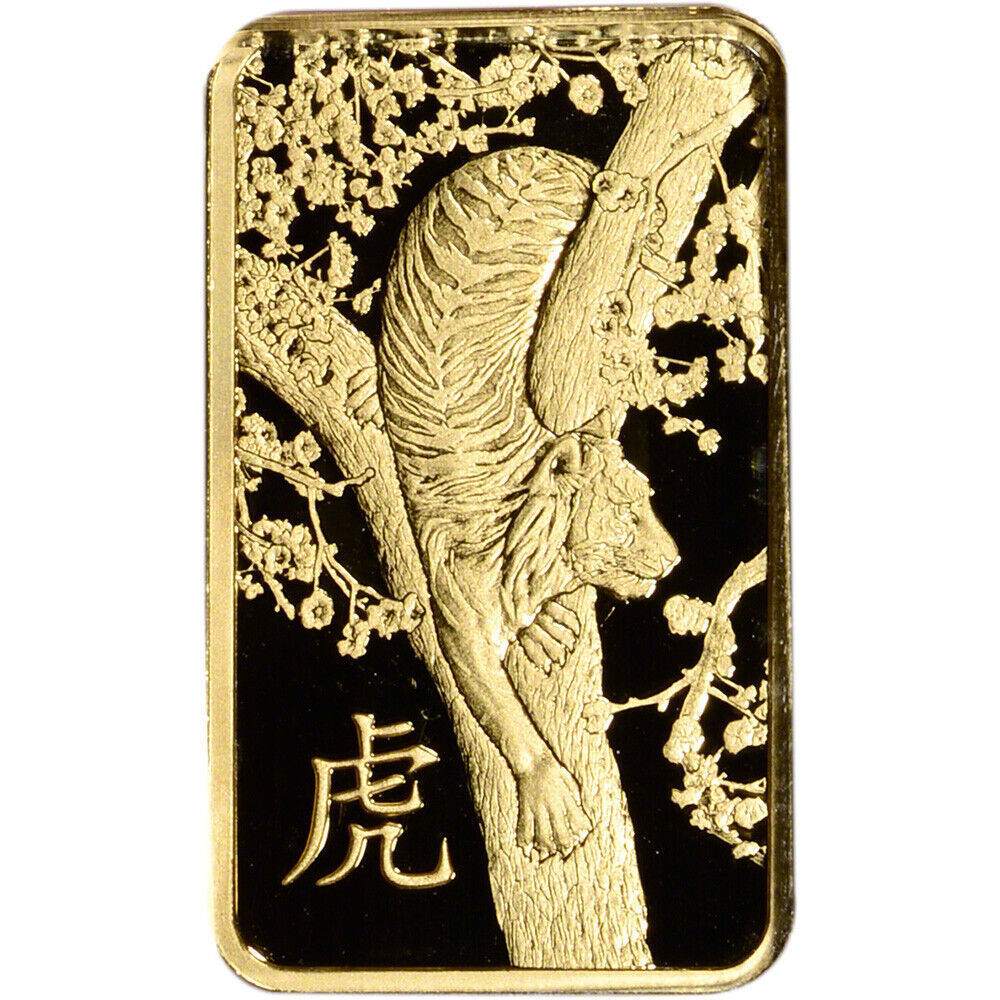 5 gram Gold Bar - PAMP Suisse - Lunar Year of the Tiger 2022- 999.9 In Assay