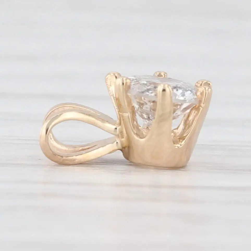 Thumbnail: .44ct Natural Round Brilliant Diamond Solitaire Pendant & 14K Gold Rope Chain