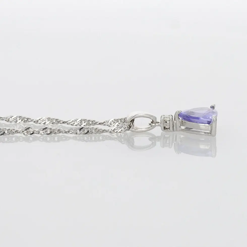 Thumbnail: 1.21ctw Tanzanite with Diamond Accent Pendant on 18.25" Necklace 14k White Gold