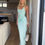 Thumbnail: Benni Jade Maxi Dress in Bleached Aqua (also available in Scarlet Red)