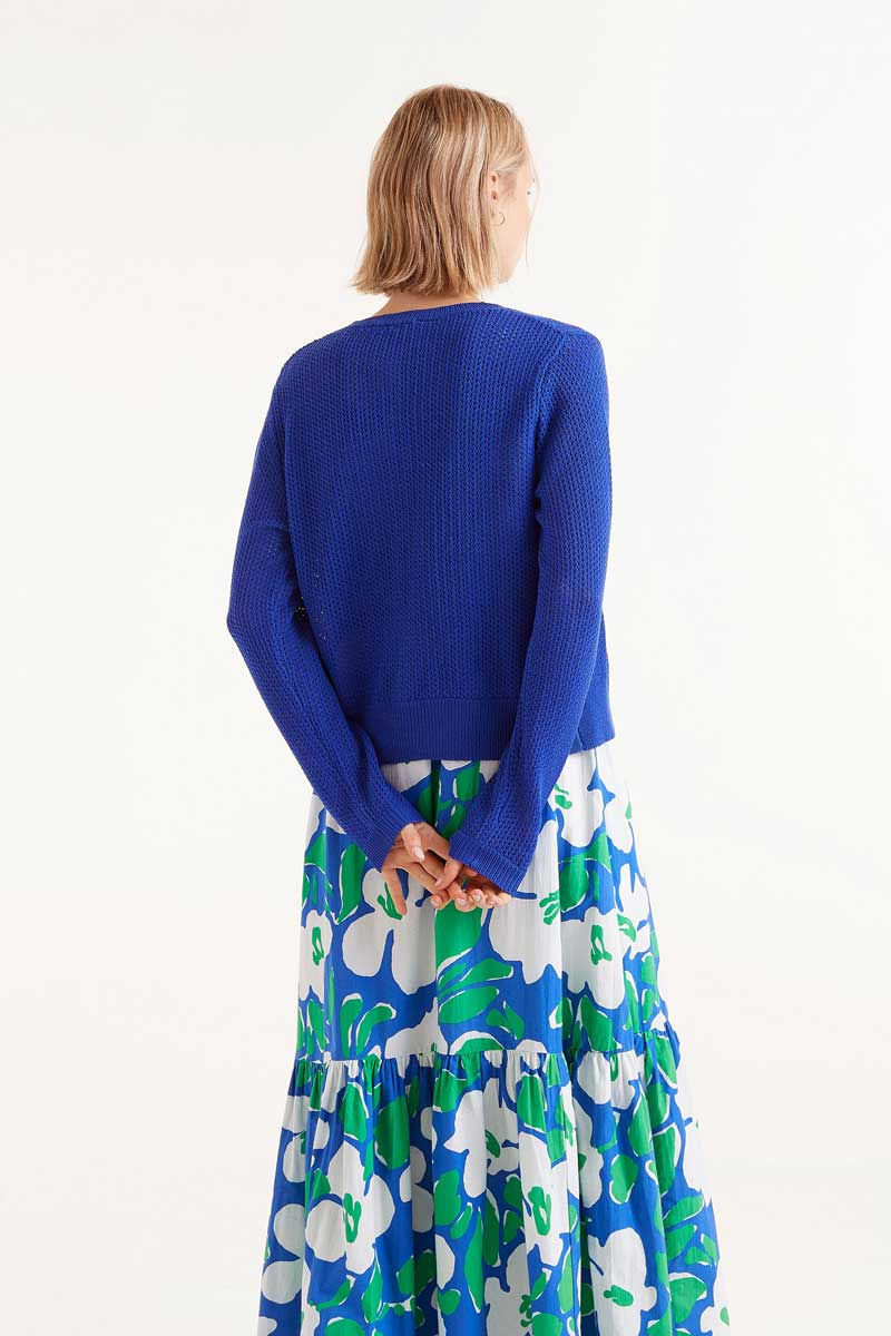 Miniatura: Cardigan in maglia blu 